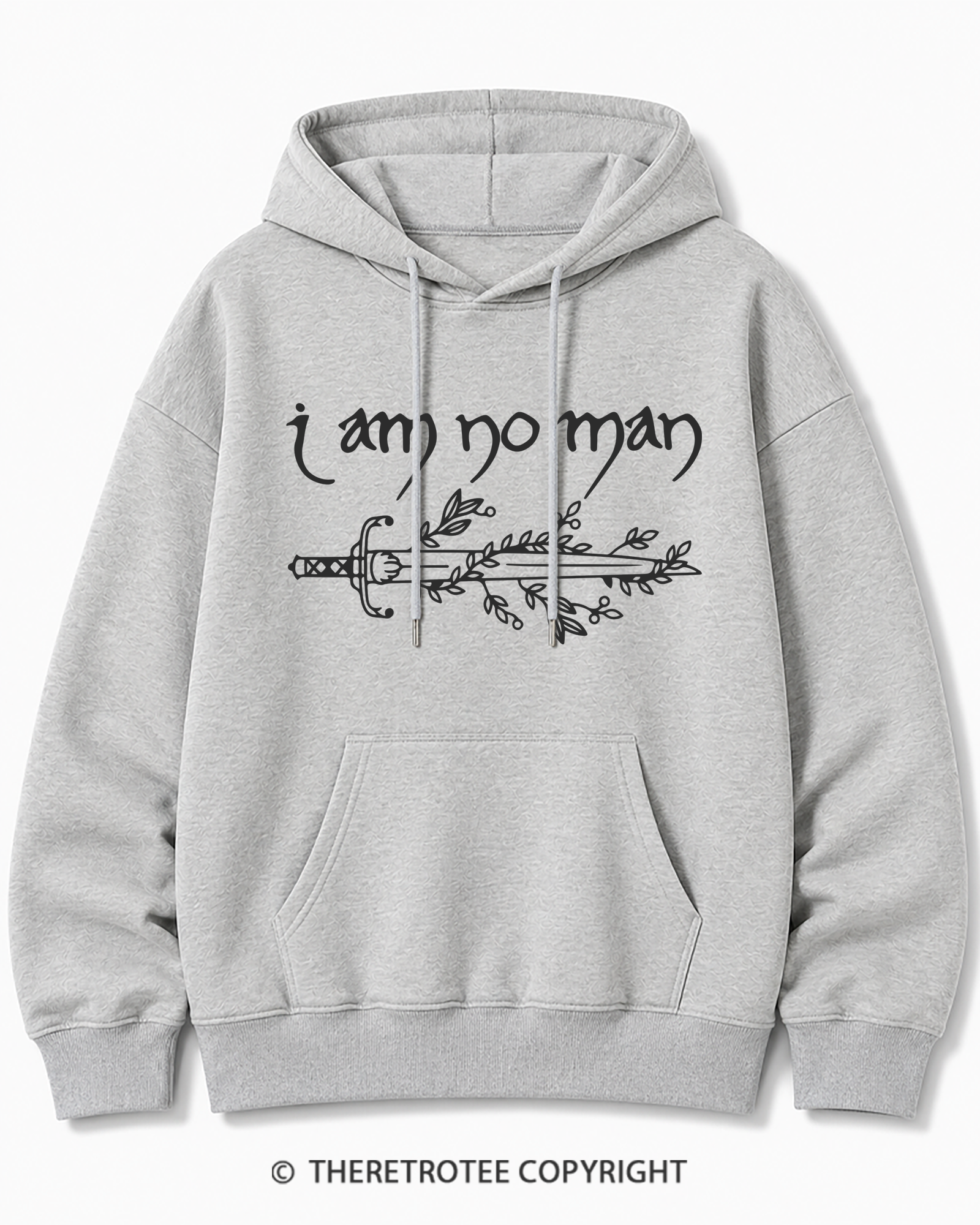 TheRetroTee I Am No Man Cotton Hoodie