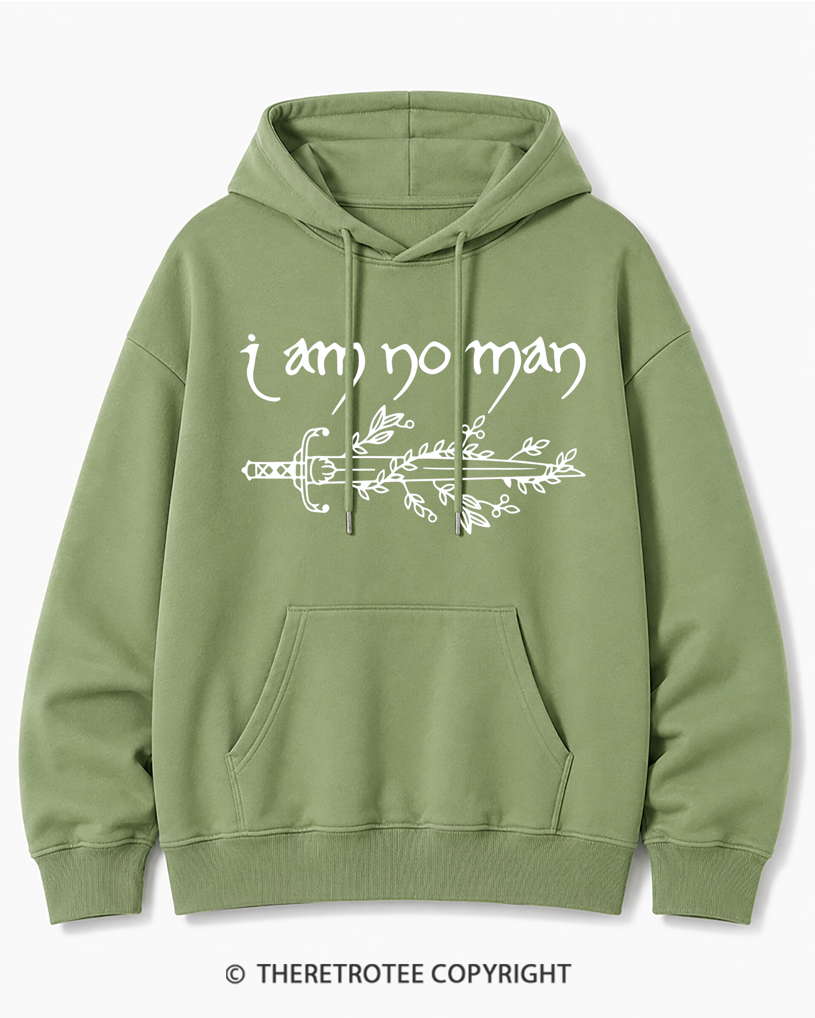 TheRetroTee I Am No Man Cotton Hoodie