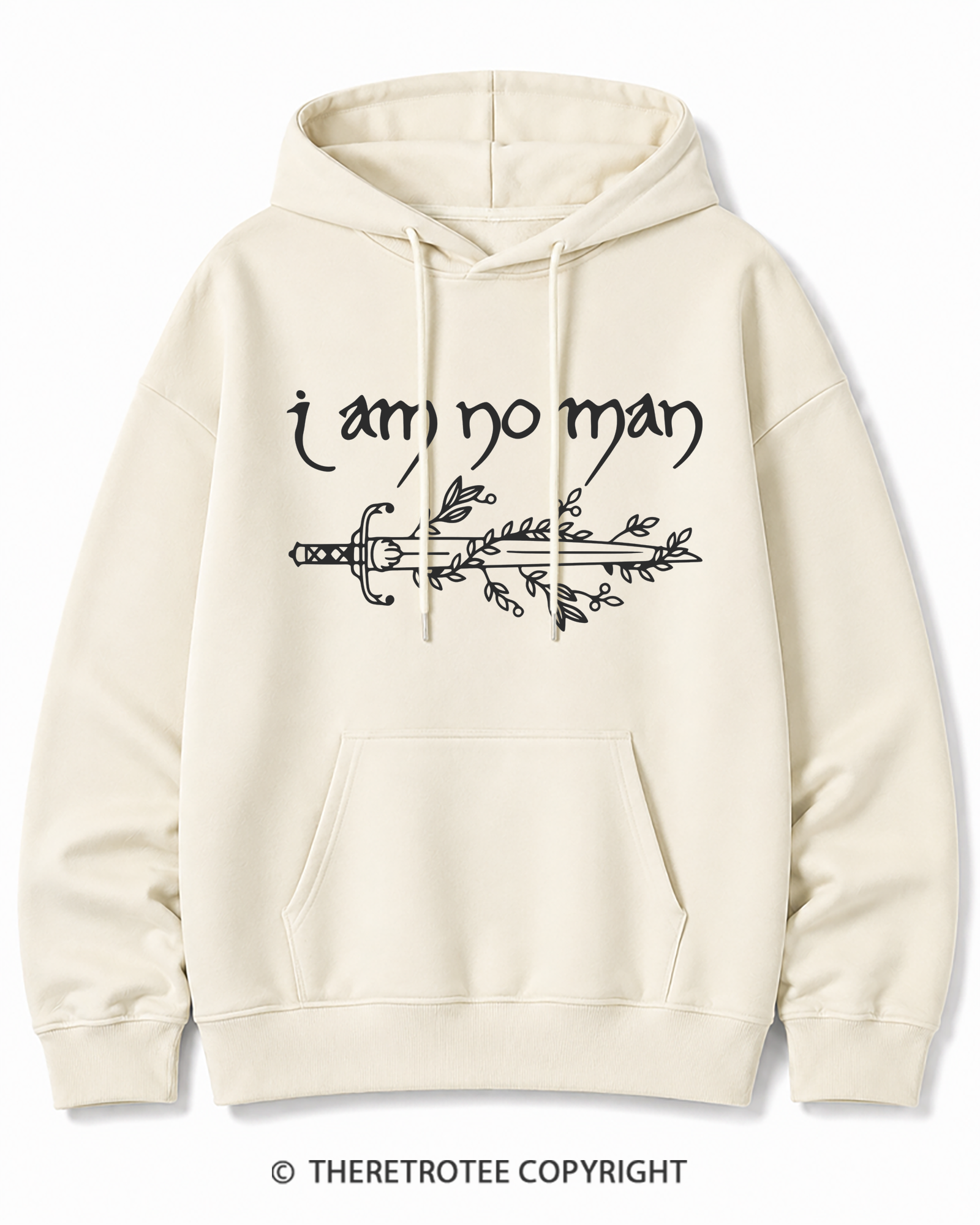 TheRetroTee I Am No Man Cotton Hoodie