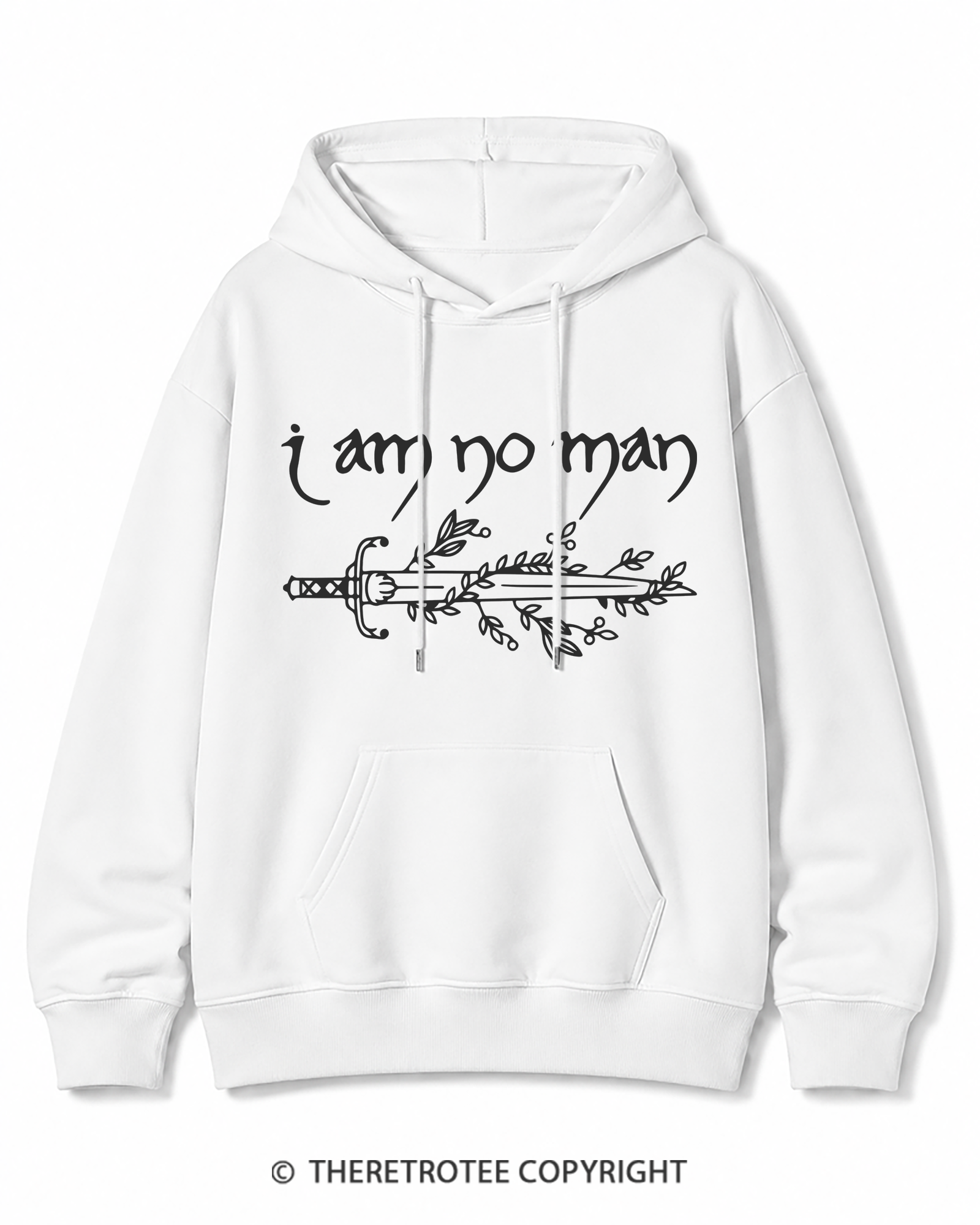 TheRetroTee I Am No Man Cotton Hoodie