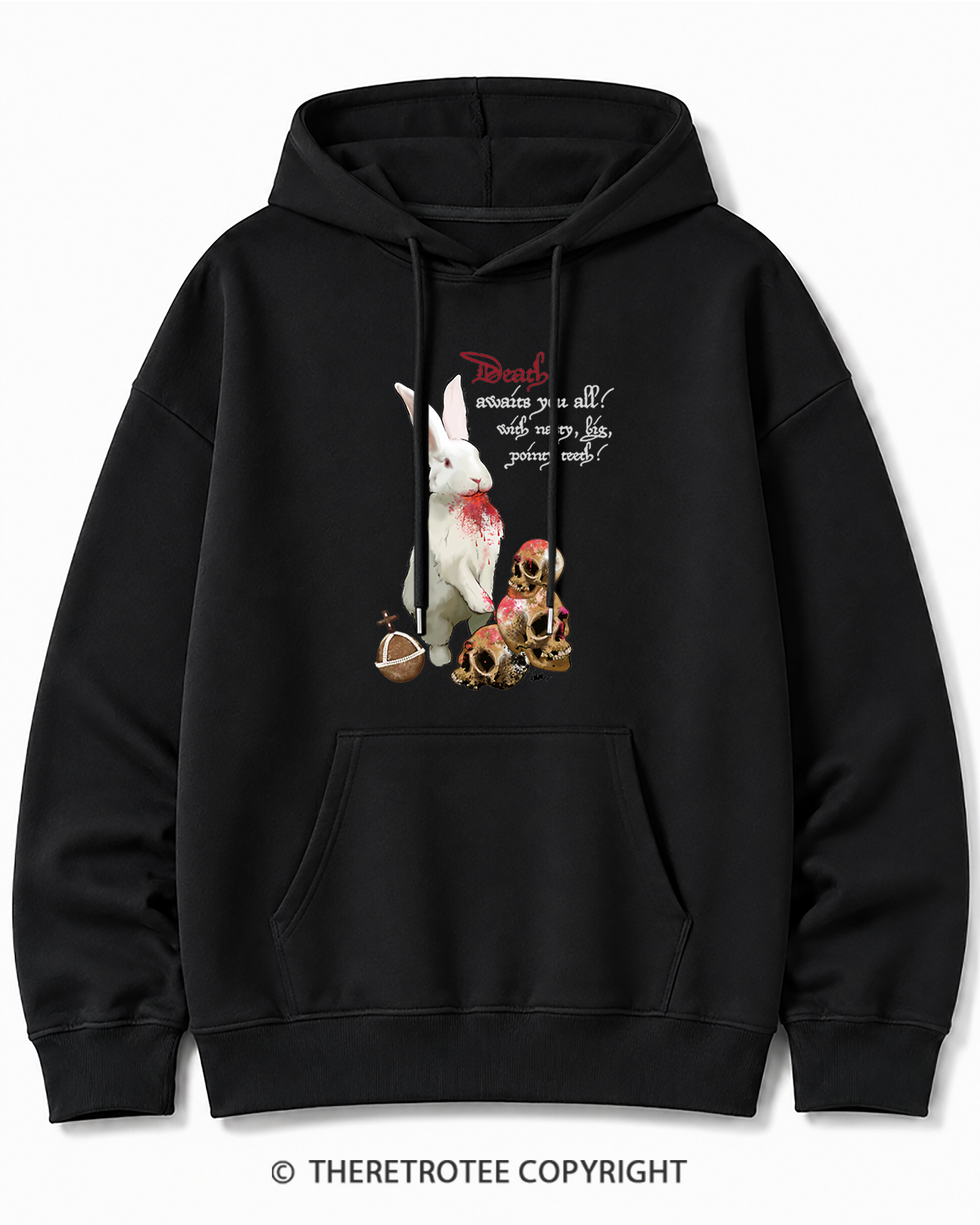 TheRetroTee Killer Rabbit of Caerbannog 1970s Cotton Hoodie