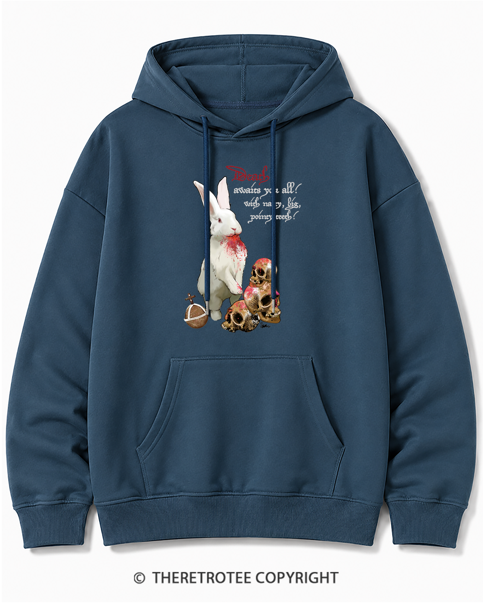 TheRetroTee Killer Rabbit of Caerbannog 1970s Cotton Hoodie