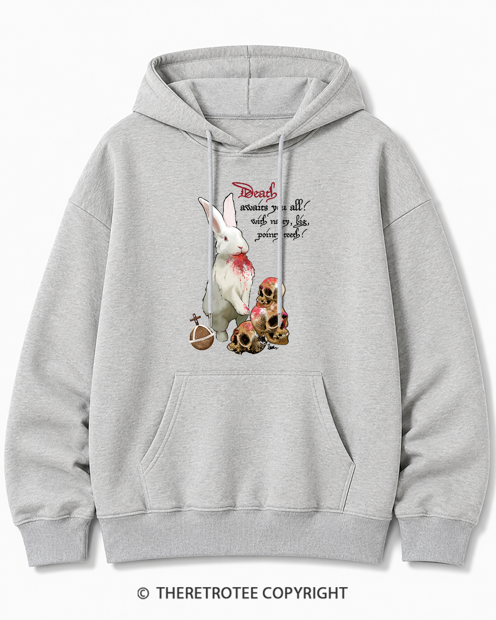 TheRetroTee Killer Rabbit of Caerbannog 1970s Cotton Hoodie