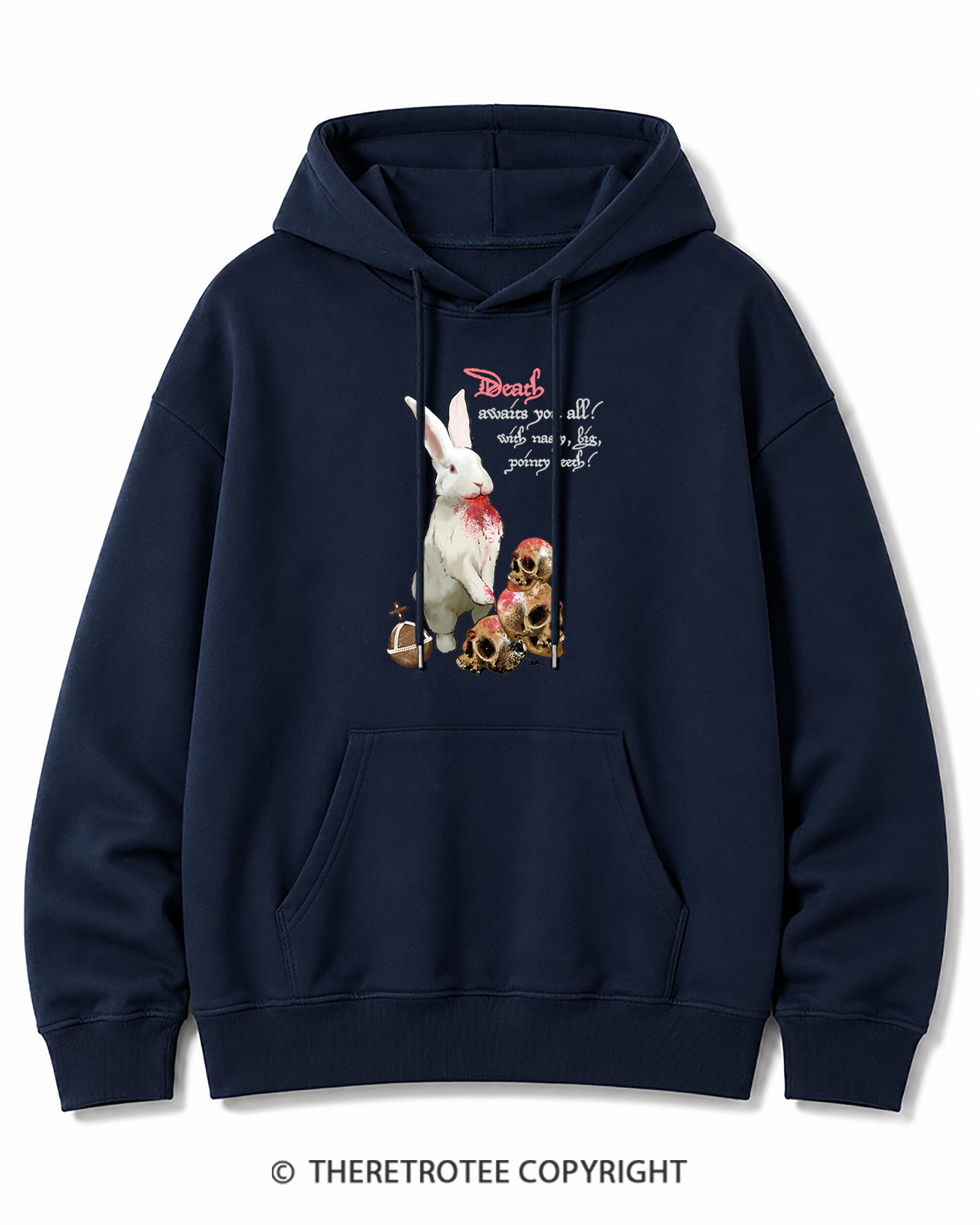 TheRetroTee Killer Rabbit of Caerbannog 1970s Cotton Hoodie