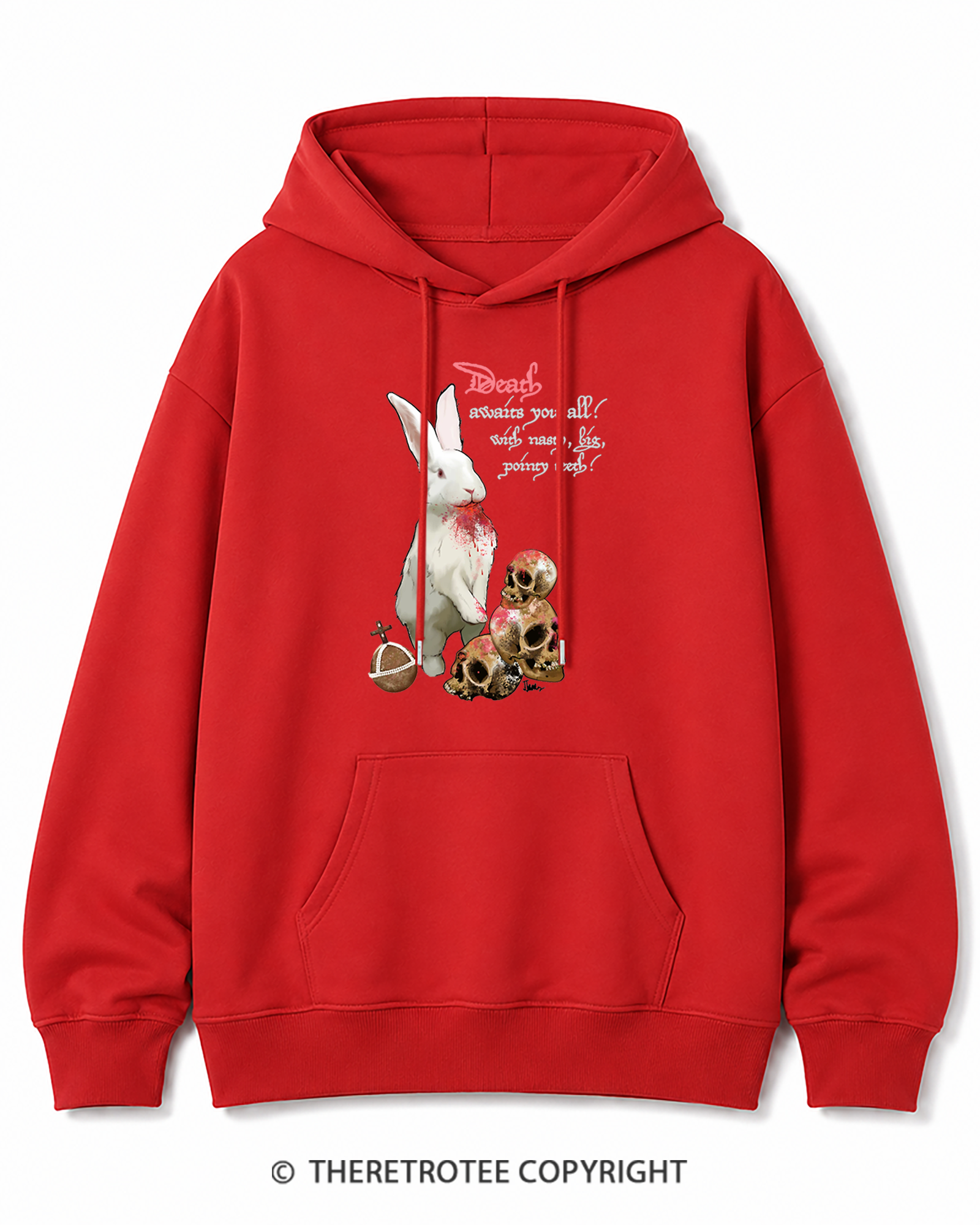 TheRetroTee Killer Rabbit of Caerbannog 1970s Cotton Hoodie