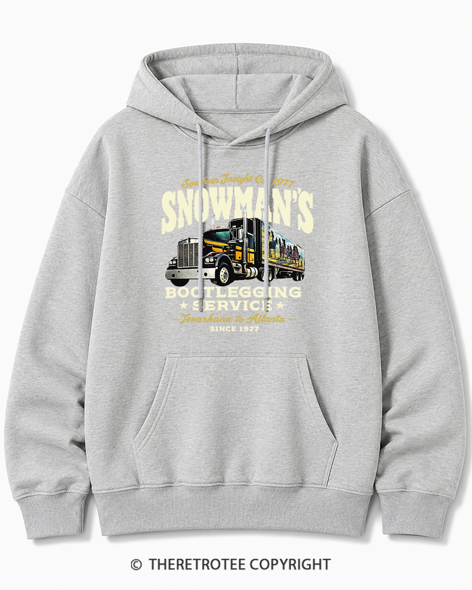 TheRetroTee Snowman's Bootlegging Service 1970s Cotton Hoodie