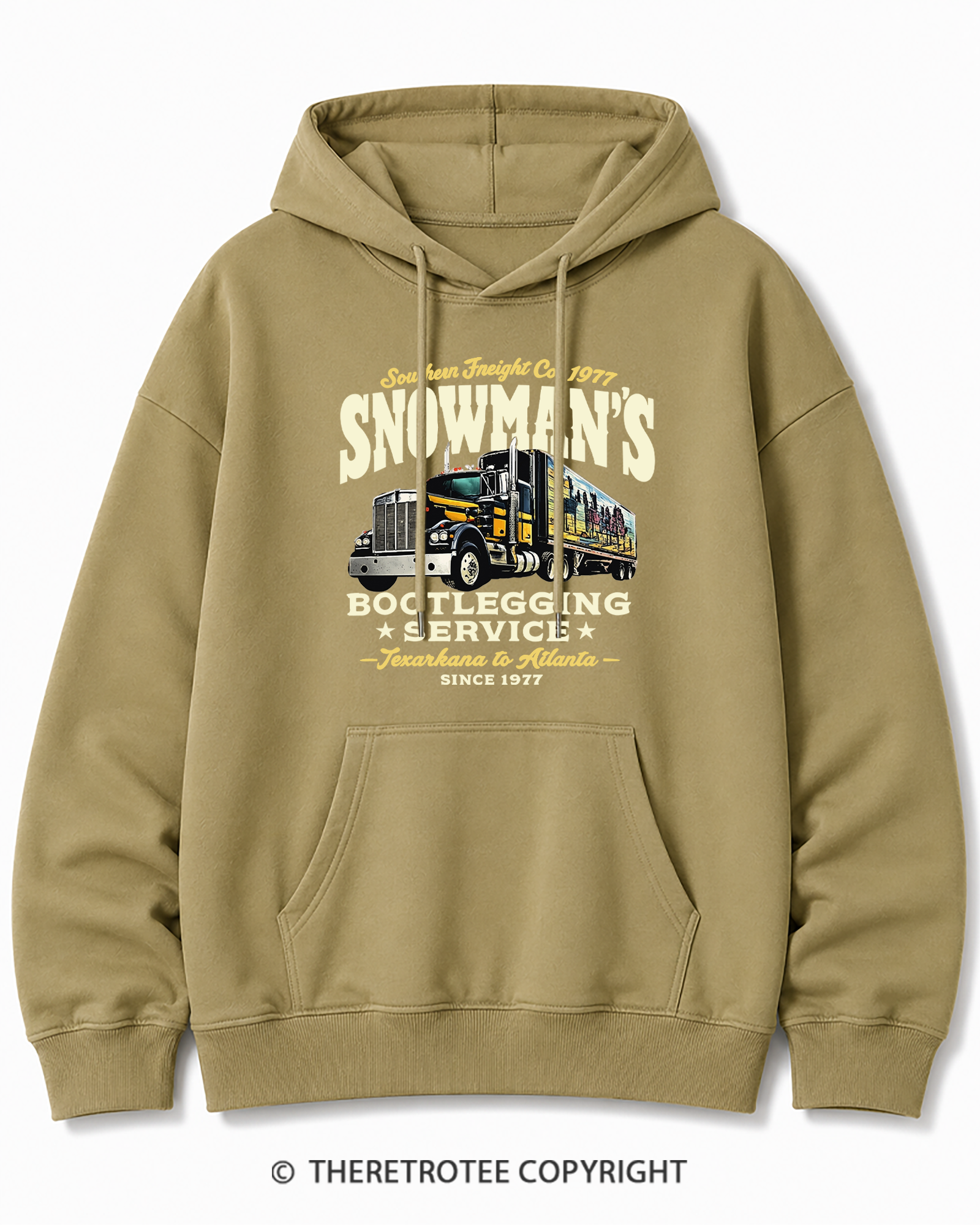 TheRetroTee Snowman's Bootlegging Service 1970s Cotton Hoodie