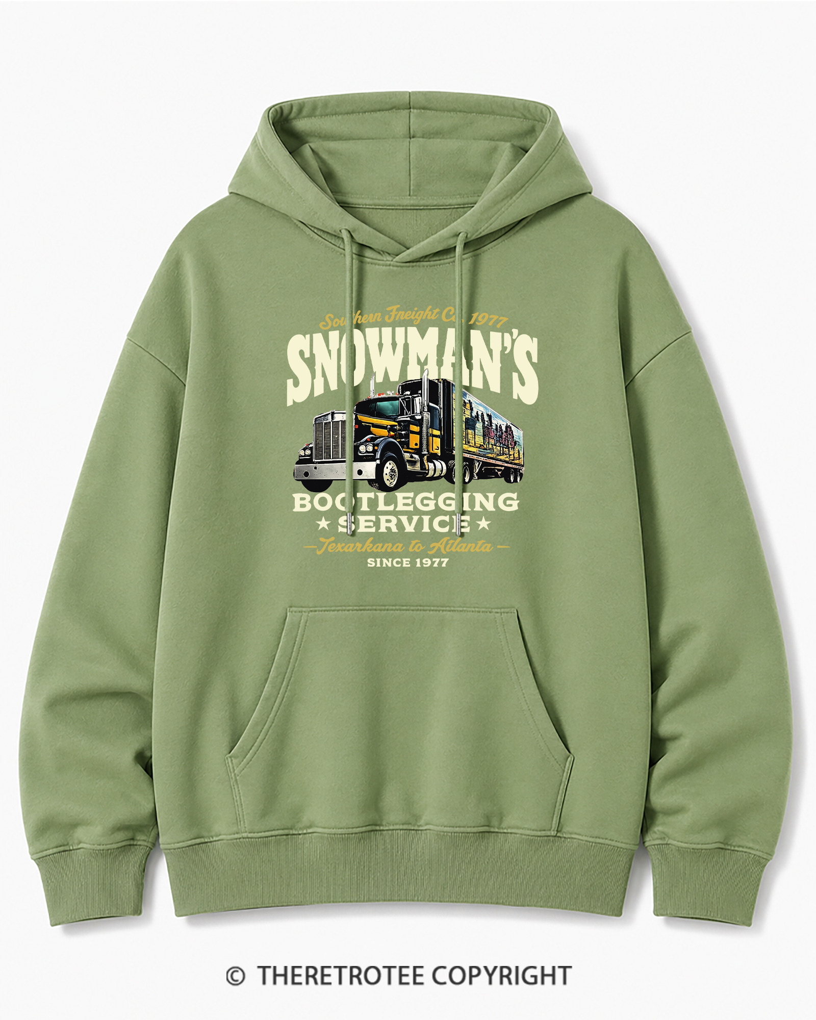 TheRetroTee Snowman's Bootlegging Service 1970s Cotton Hoodie