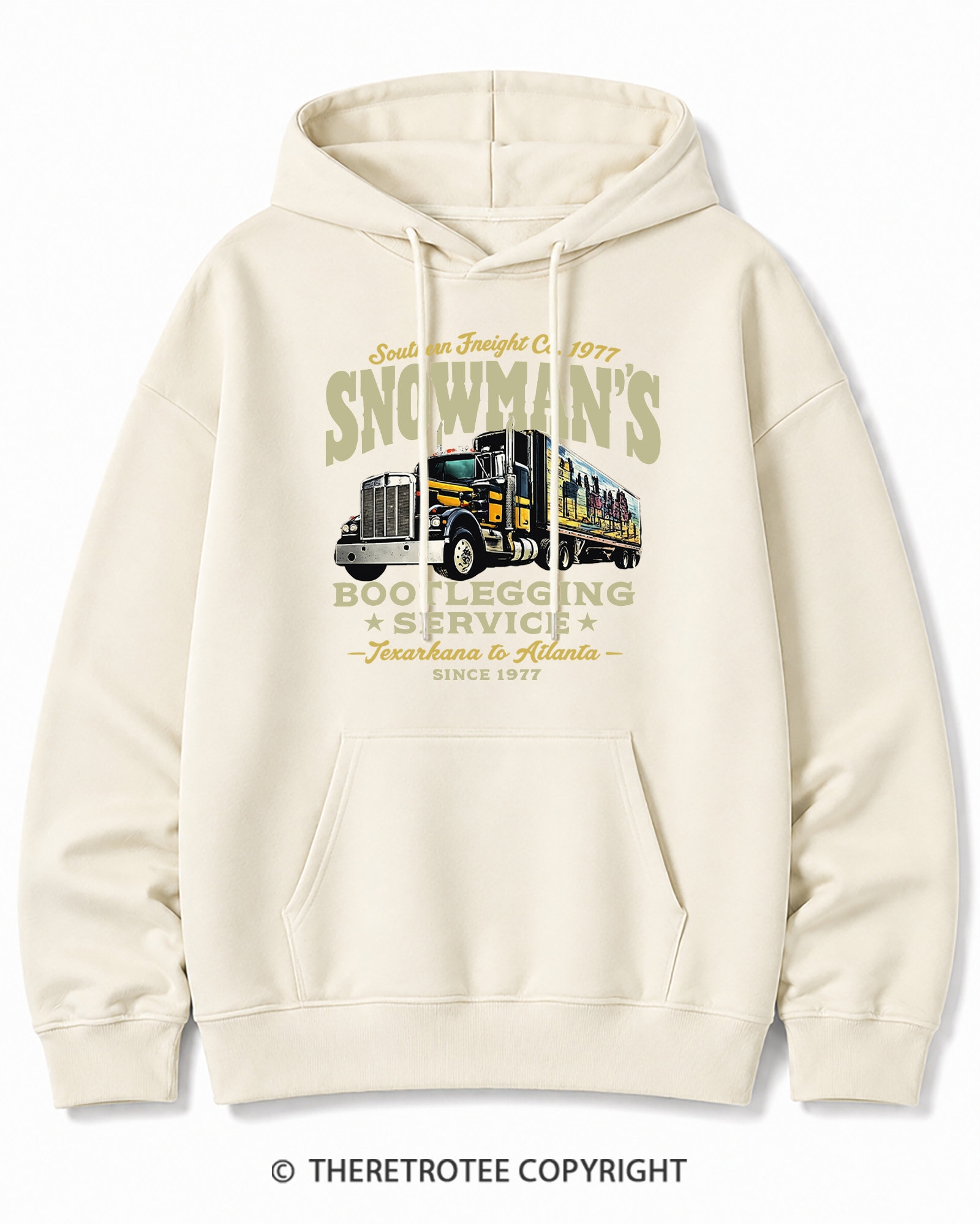 TheRetroTee Snowman's Bootlegging Service 1970s Cotton Hoodie