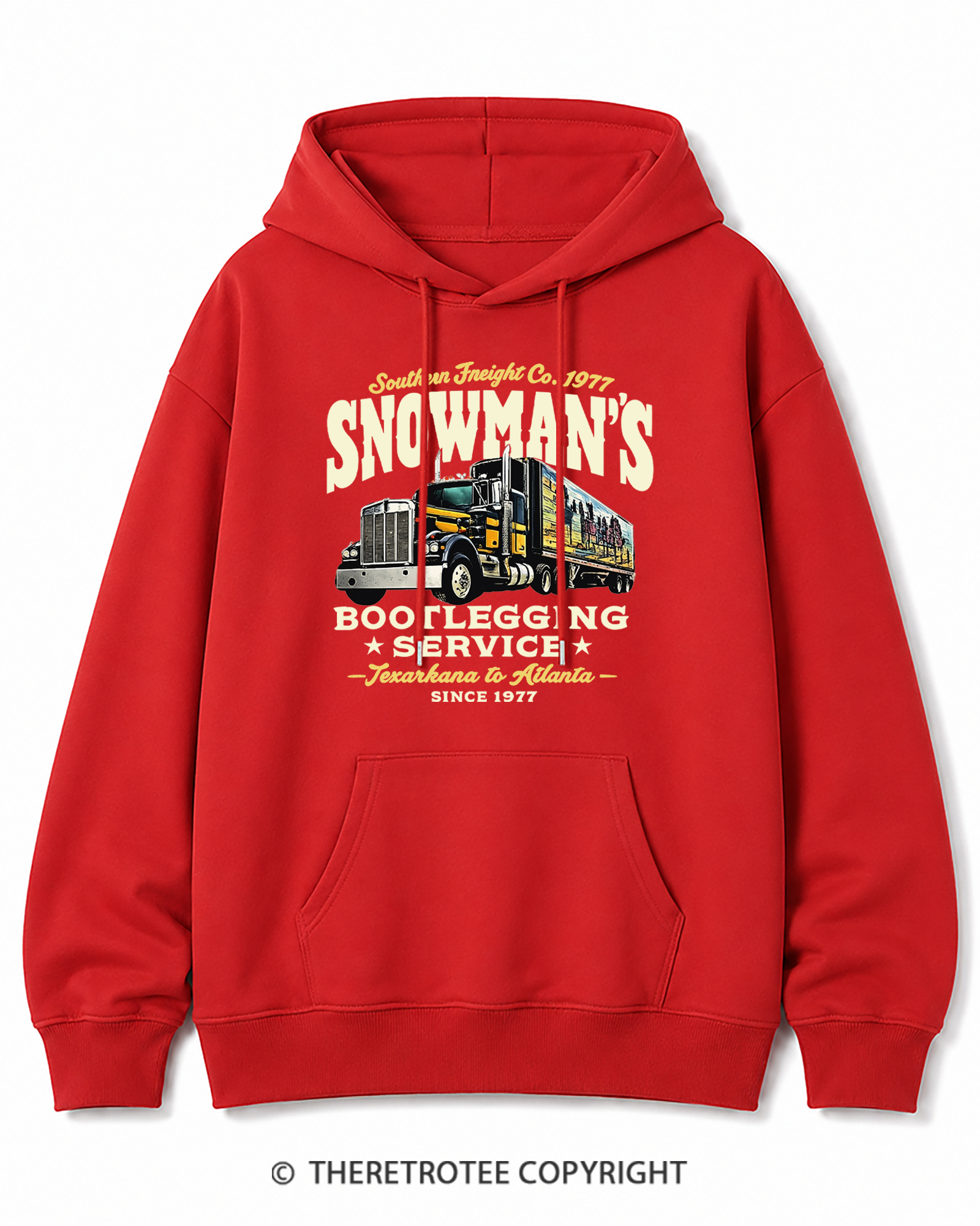 TheRetroTee Snowman's Bootlegging Service 1970s Cotton Hoodie