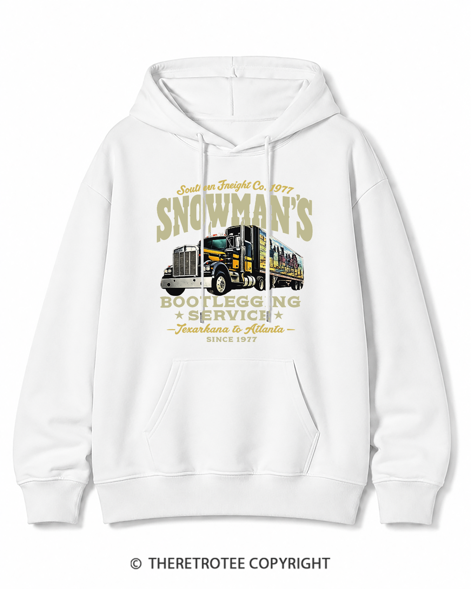 TheRetroTee Snowman's Bootlegging Service 1970s Cotton Hoodie