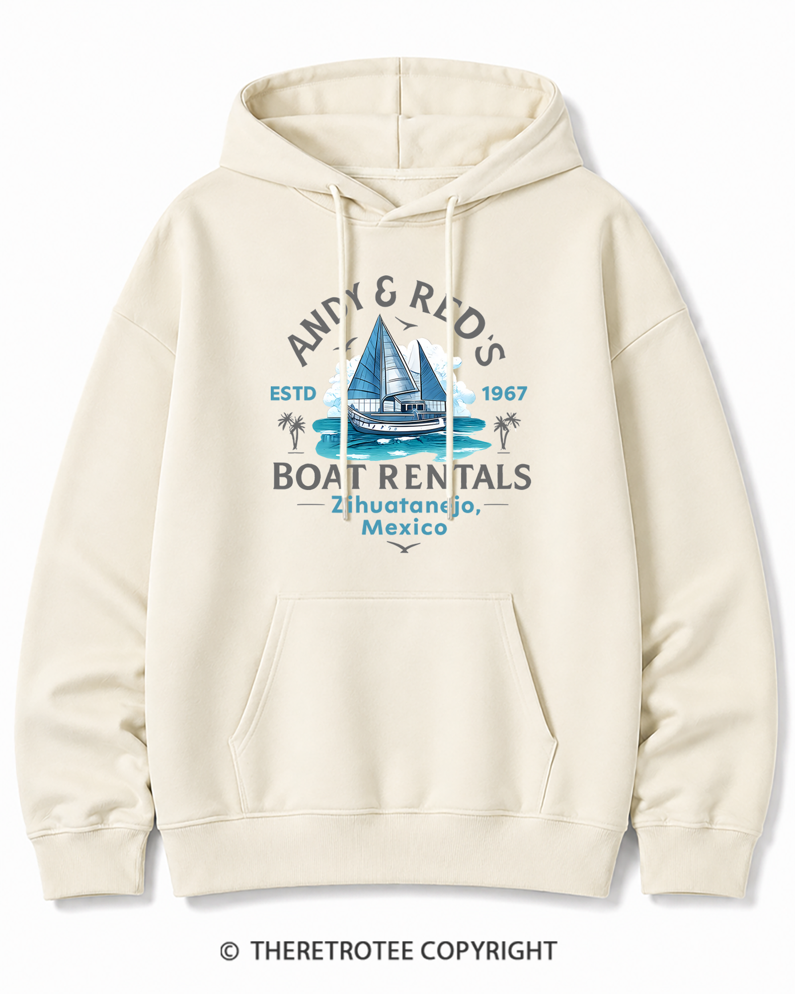 TheRetroTee Boat Rentals 1990s Cotton Hoodie