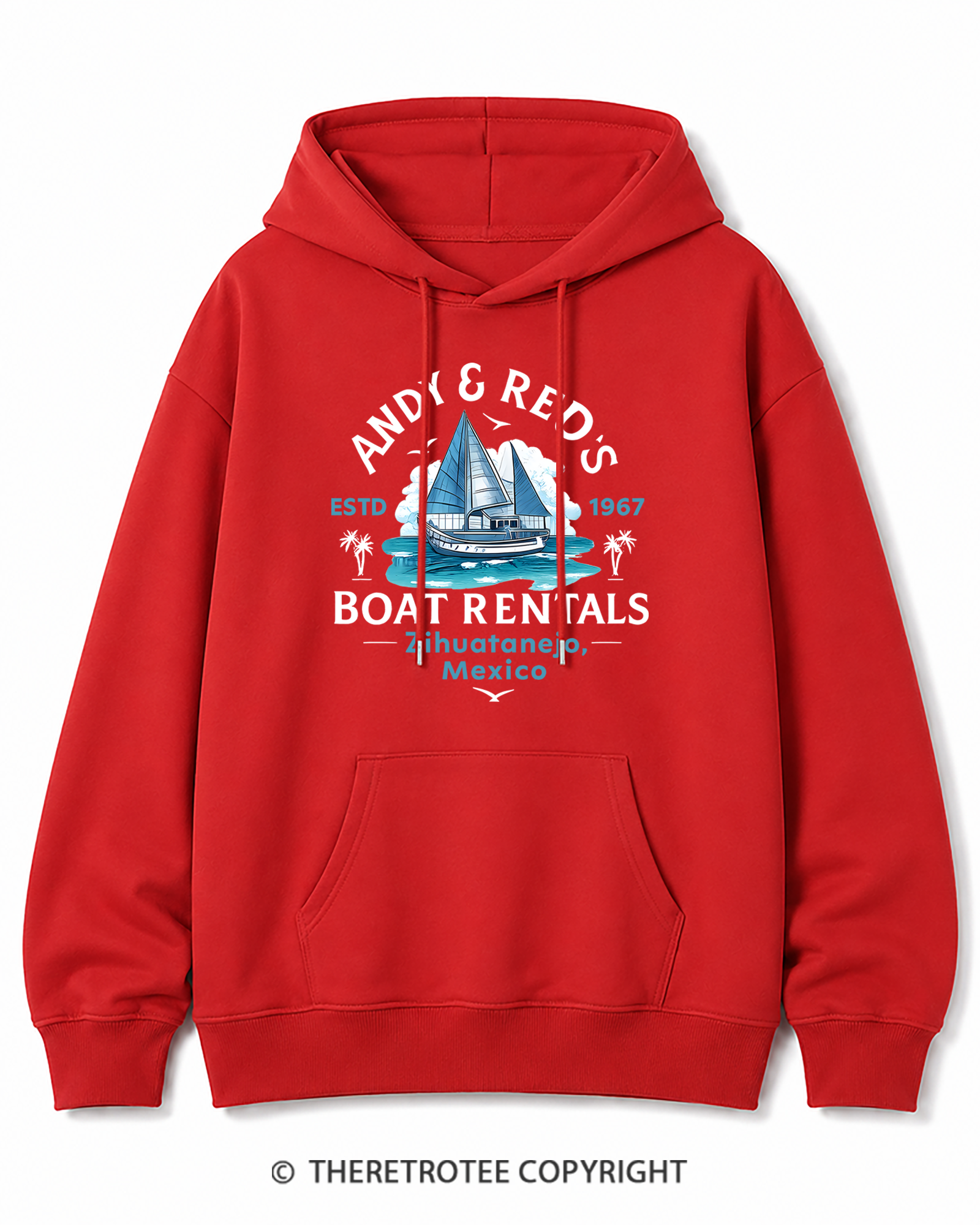 TheRetroTee Boat Rentals 1990s Cotton Hoodie