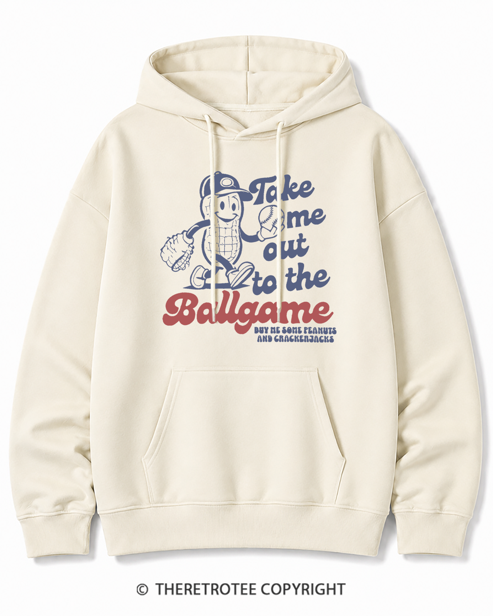 TheRetroTee Take Me Out To The Ballgame 1950s Cotton Hoodie