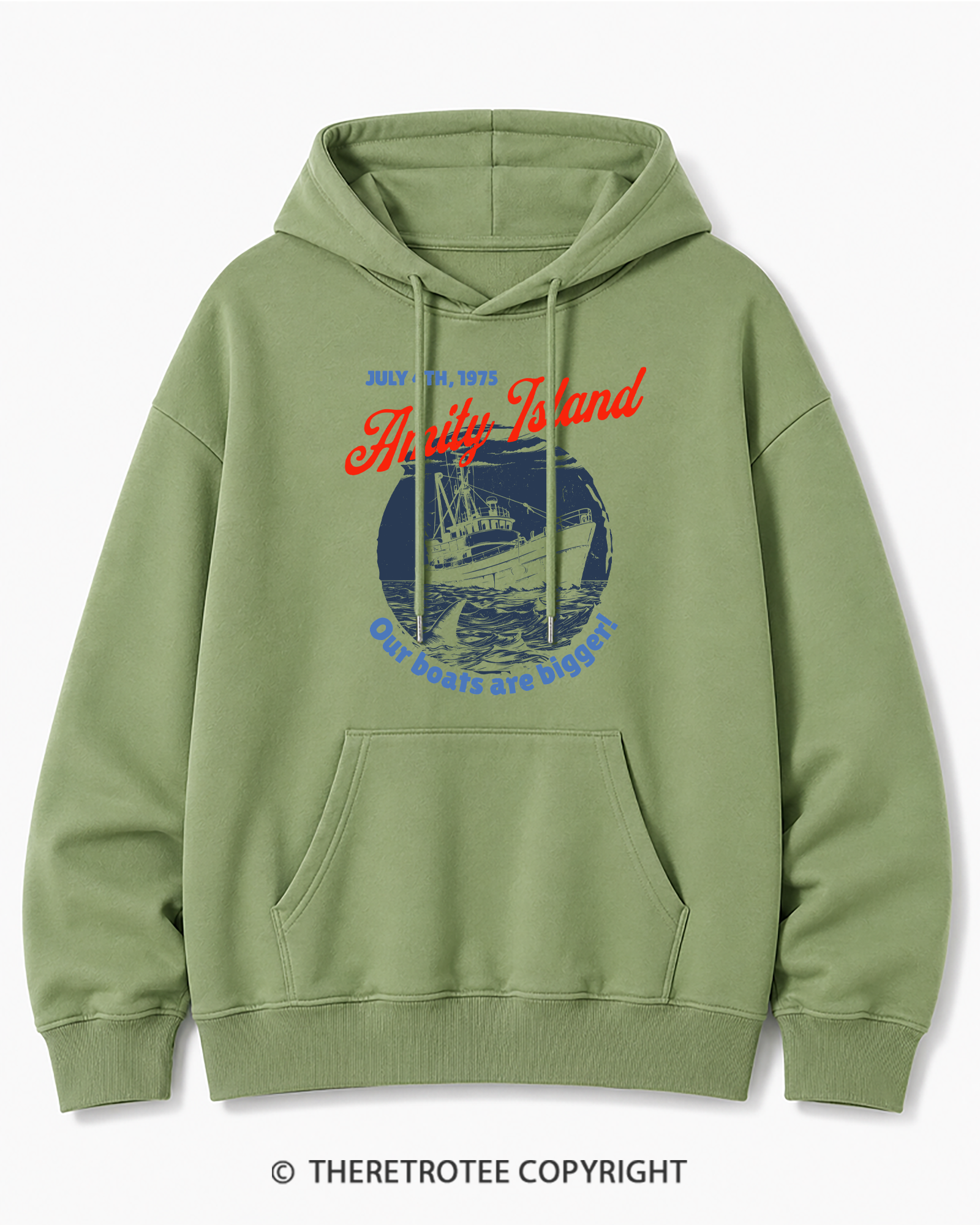 TheRetroTee Seaside Harbor 1970s Cotton Hoodie