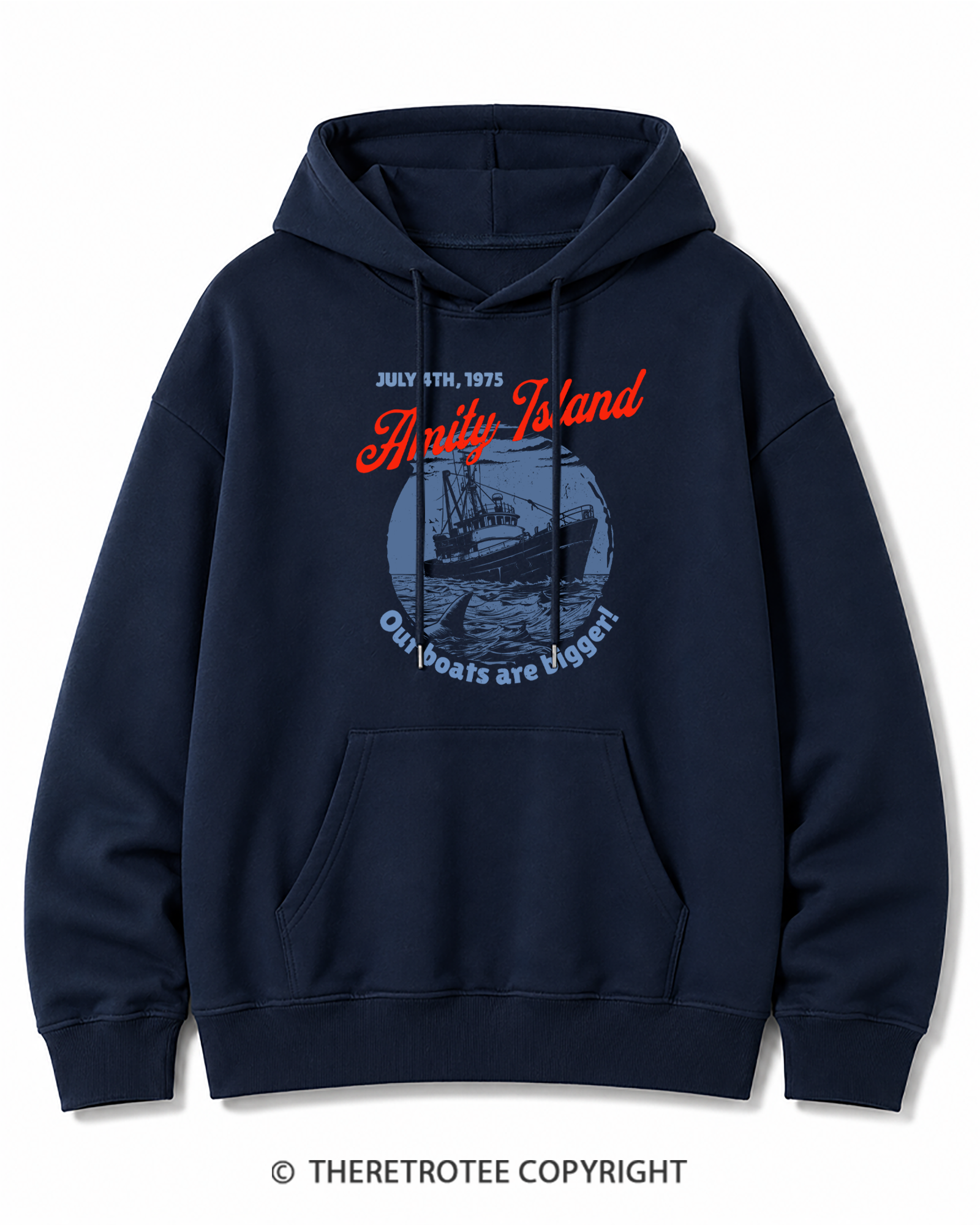 TheRetroTee Seaside Harbor 1970s Cotton Hoodie