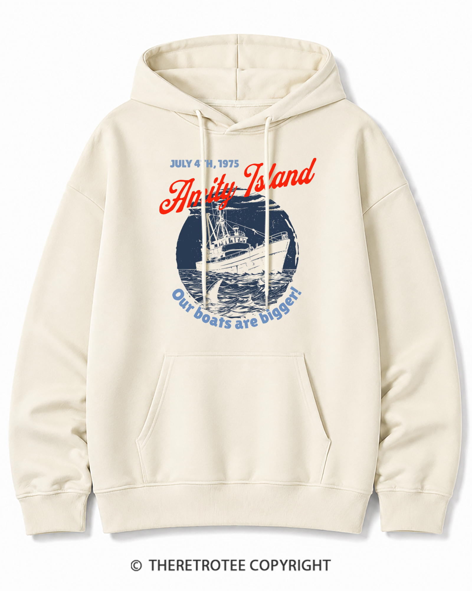 TheRetroTee Seaside Harbor 1970s Cotton Hoodie