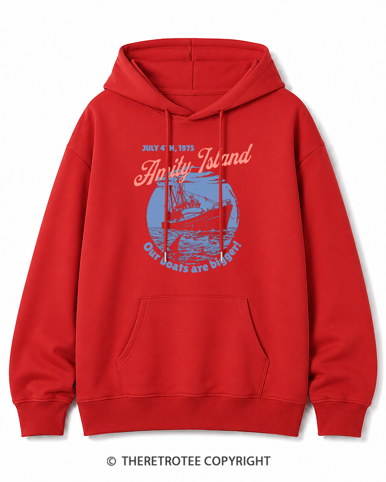 TheRetroTee Seaside Harbor 1970s Cotton Hoodie