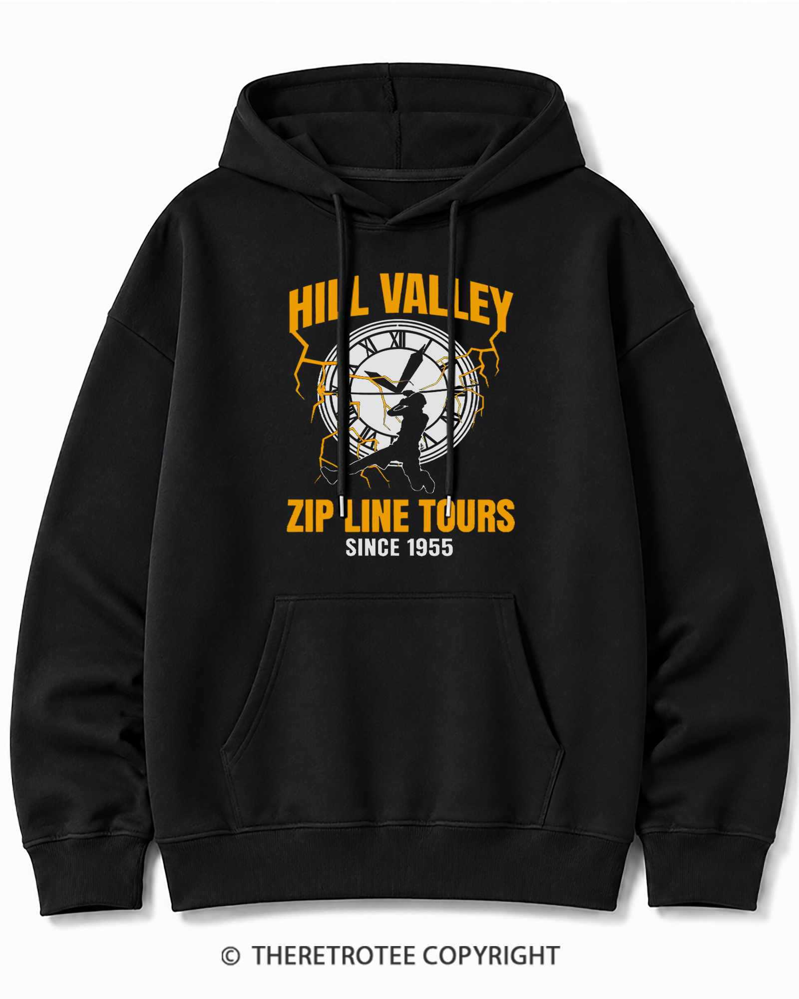 TheRetroTee Hill Valley Zip Line Tours 1980s Cotton Hoodie