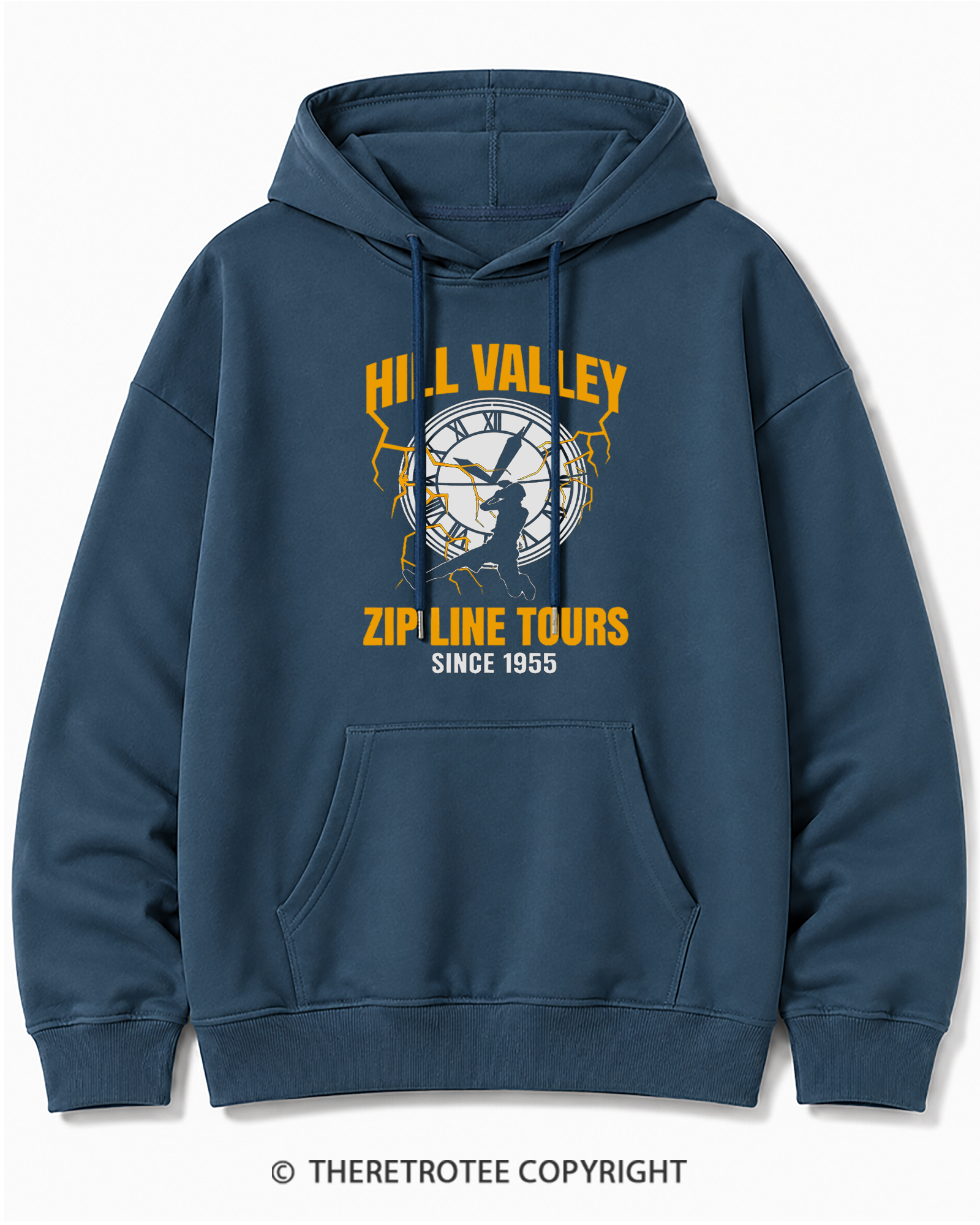 TheRetroTee Hill Valley Zip Line Tours 1980s Cotton Hoodie