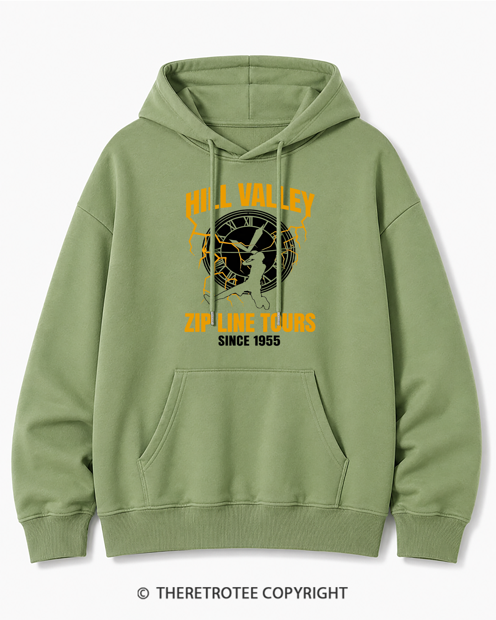 TheRetroTee Hill Valley Zip Line Tours 1980s Cotton Hoodie
