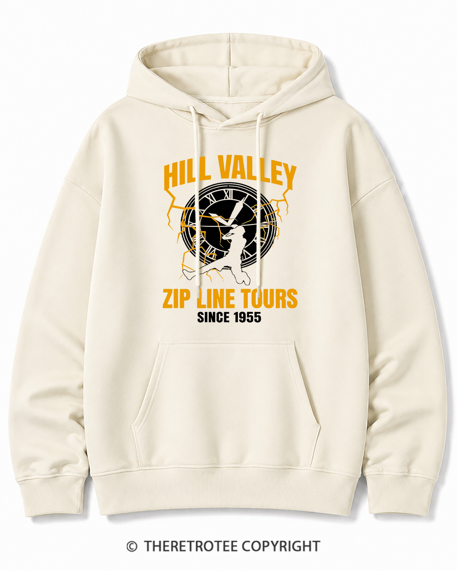 TheRetroTee Hill Valley Zip Line Tours 1980s Cotton Hoodie