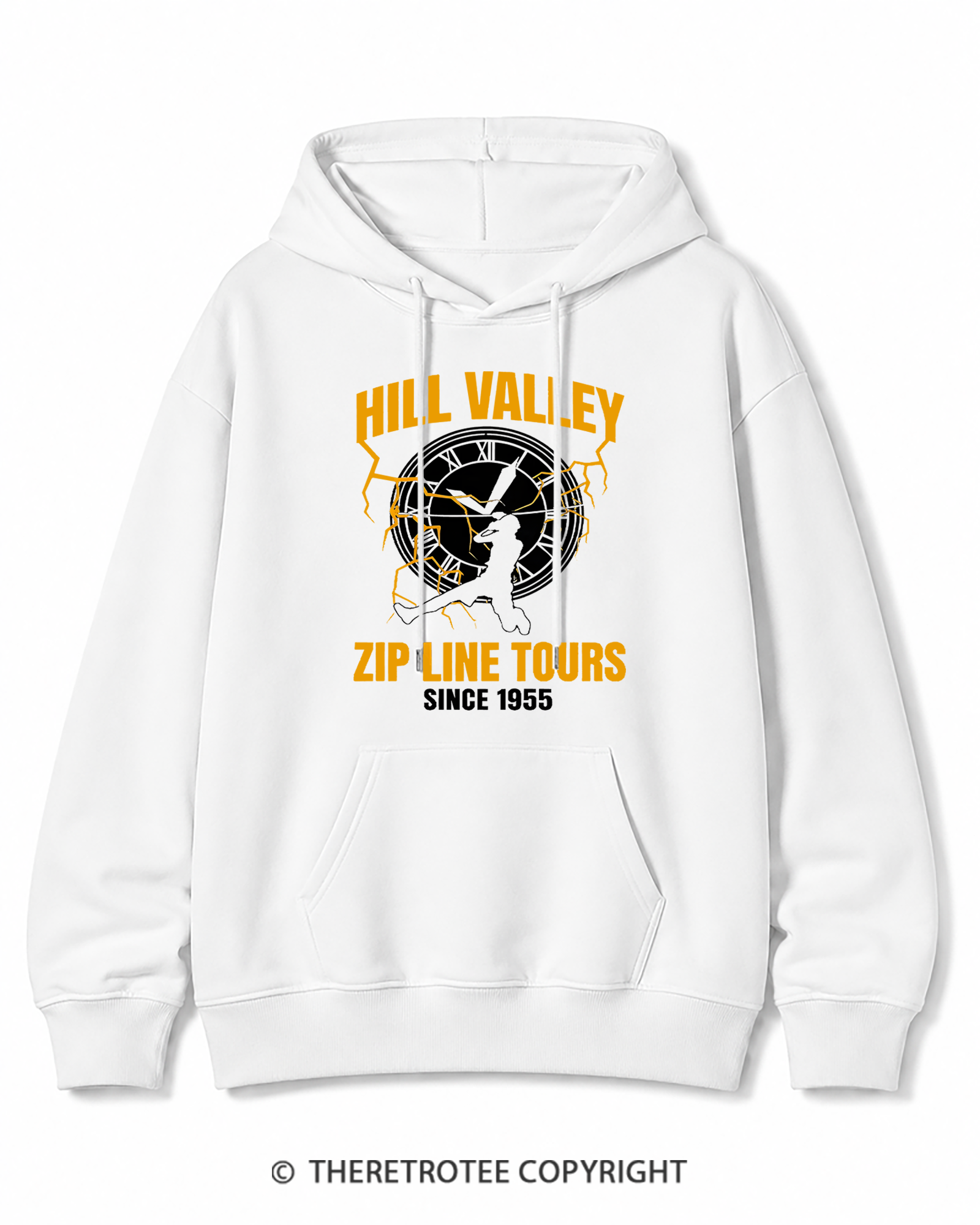 TheRetroTee Hill Valley Zip Line Tours 1980s Cotton Hoodie