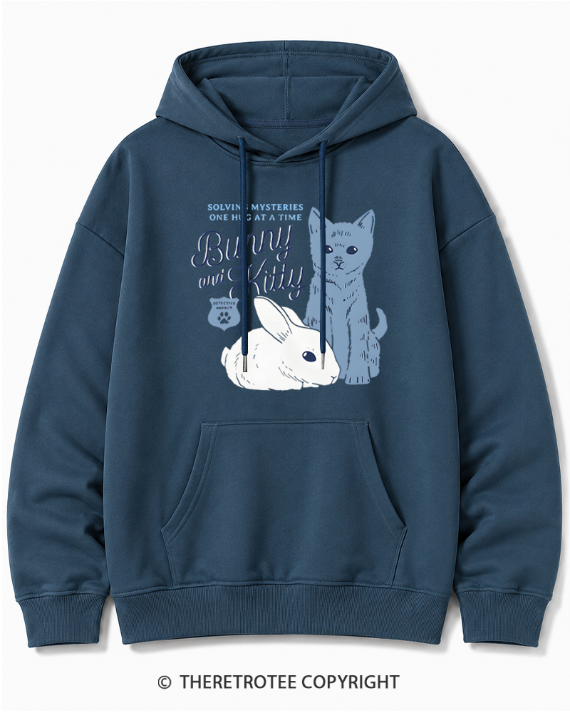 TheRetroTee Bunny and Kitty Cotton Hoodie