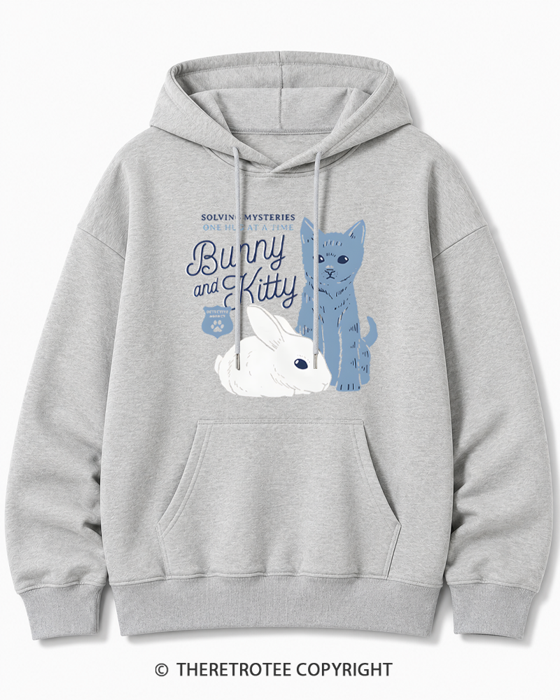 TheRetroTee Bunny and Kitty Cotton Hoodie