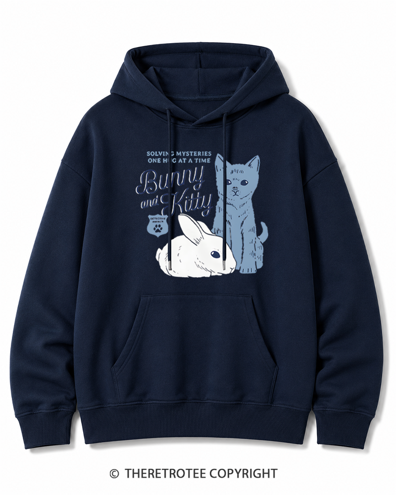TheRetroTee Bunny and Kitty Cotton Hoodie