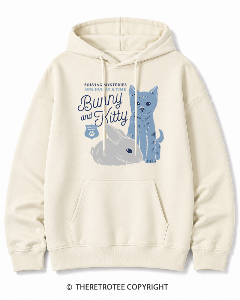TheRetroTee Bunny and Kitty Cotton Hoodie