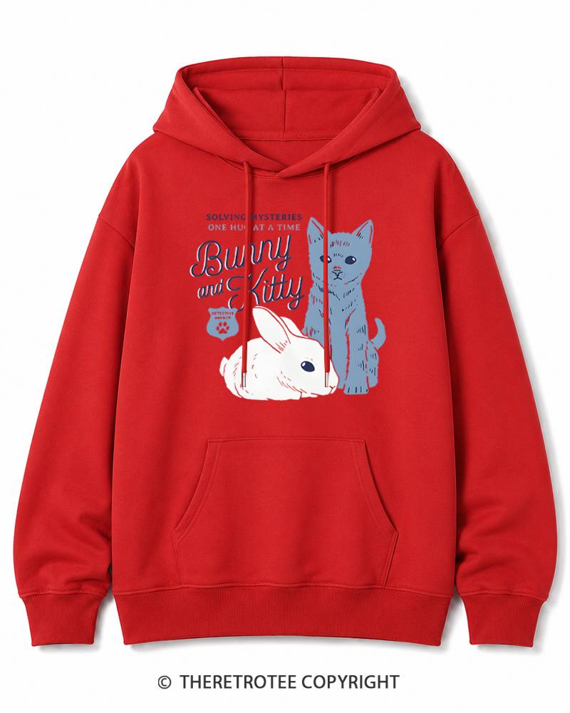 TheRetroTee Bunny and Kitty Cotton Hoodie