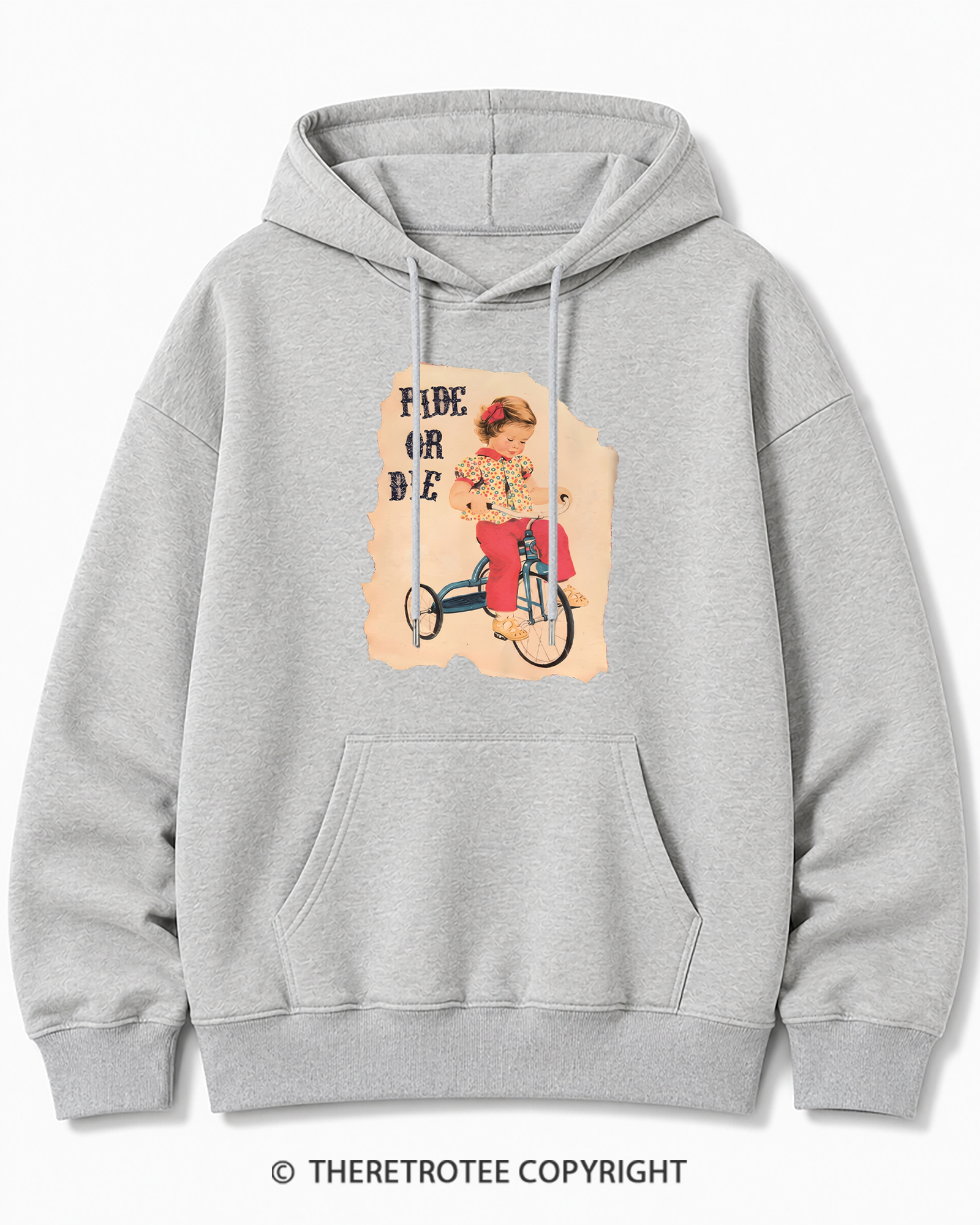 TheRetroTee Ride or Died Vintage Graphic Cotton Hoodie