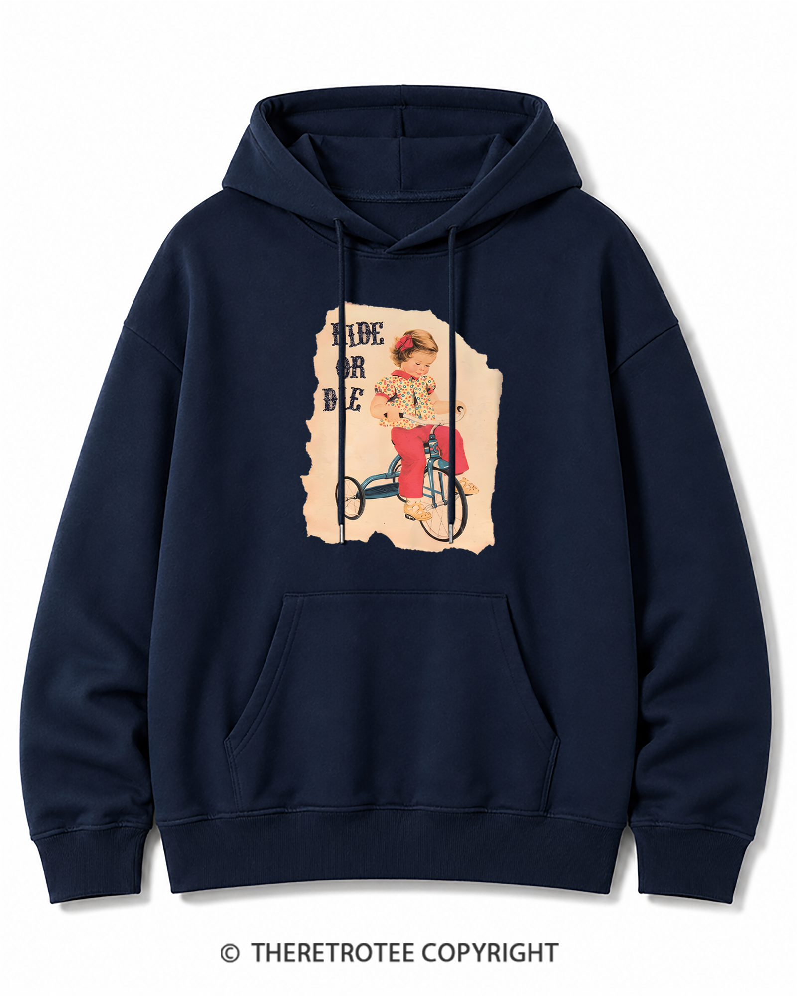 TheRetroTee Ride or Died Vintage Graphic Cotton Hoodie