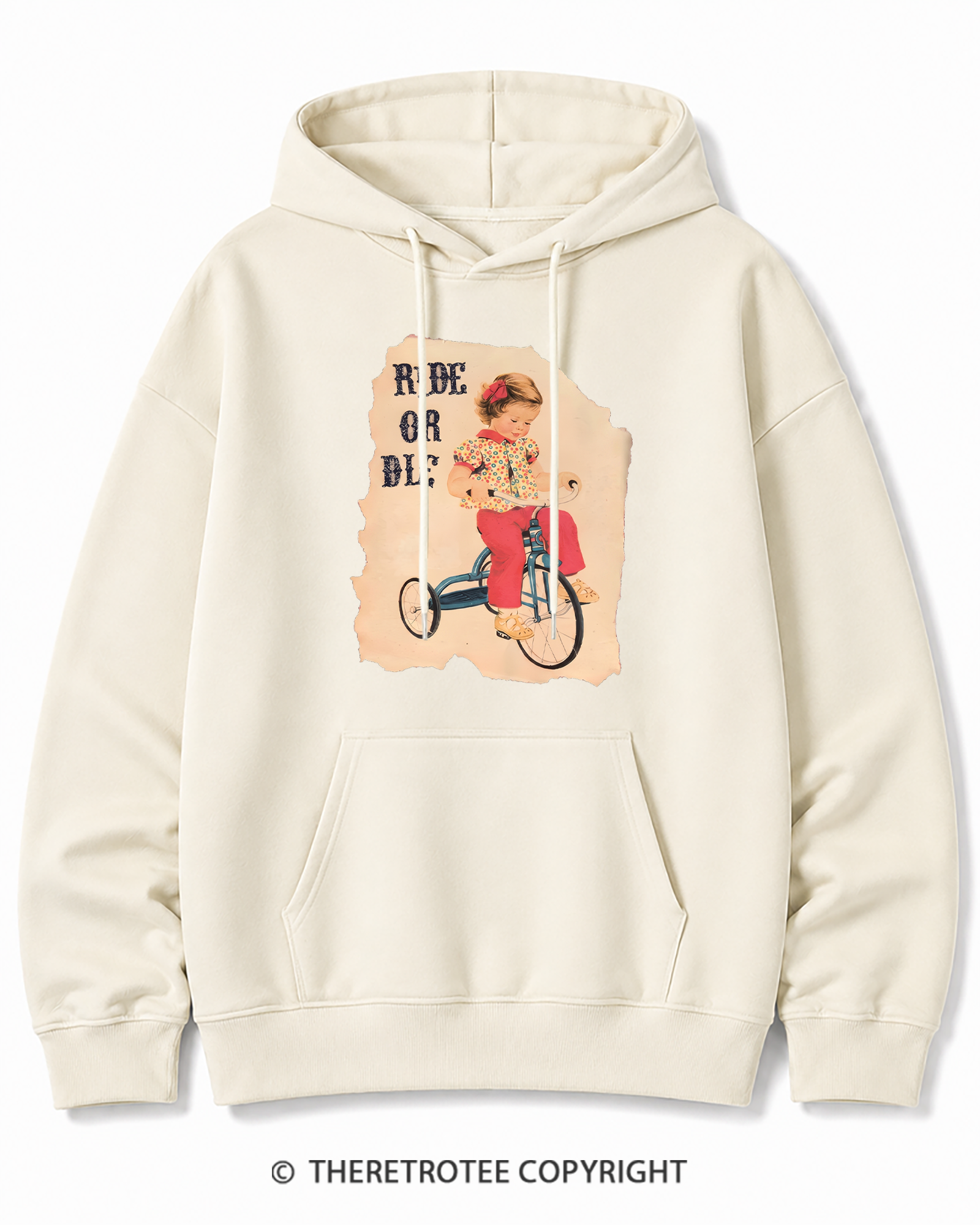 TheRetroTee Ride or Died Vintage Graphic Cotton Hoodie