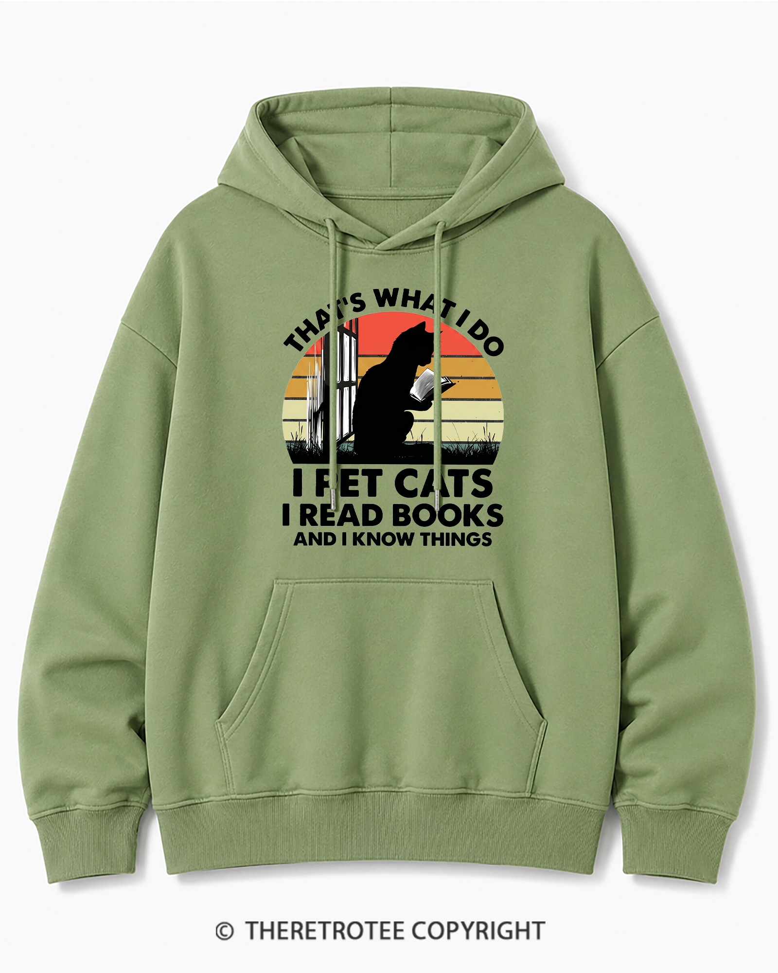 TheRetroTee That's What I Do I Pet Cats I Read Books Vintage Graphic Cotton Hoodie