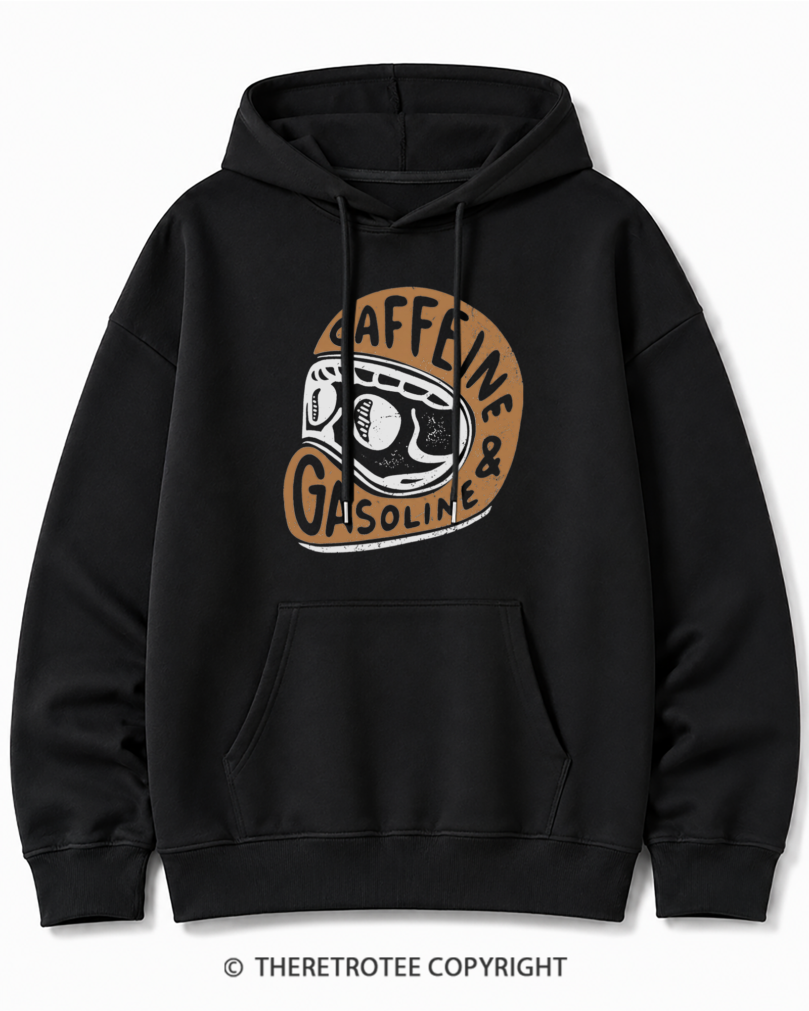 TheRetroTee Caffeine & Gasoline 1980s Cotton Hoodie