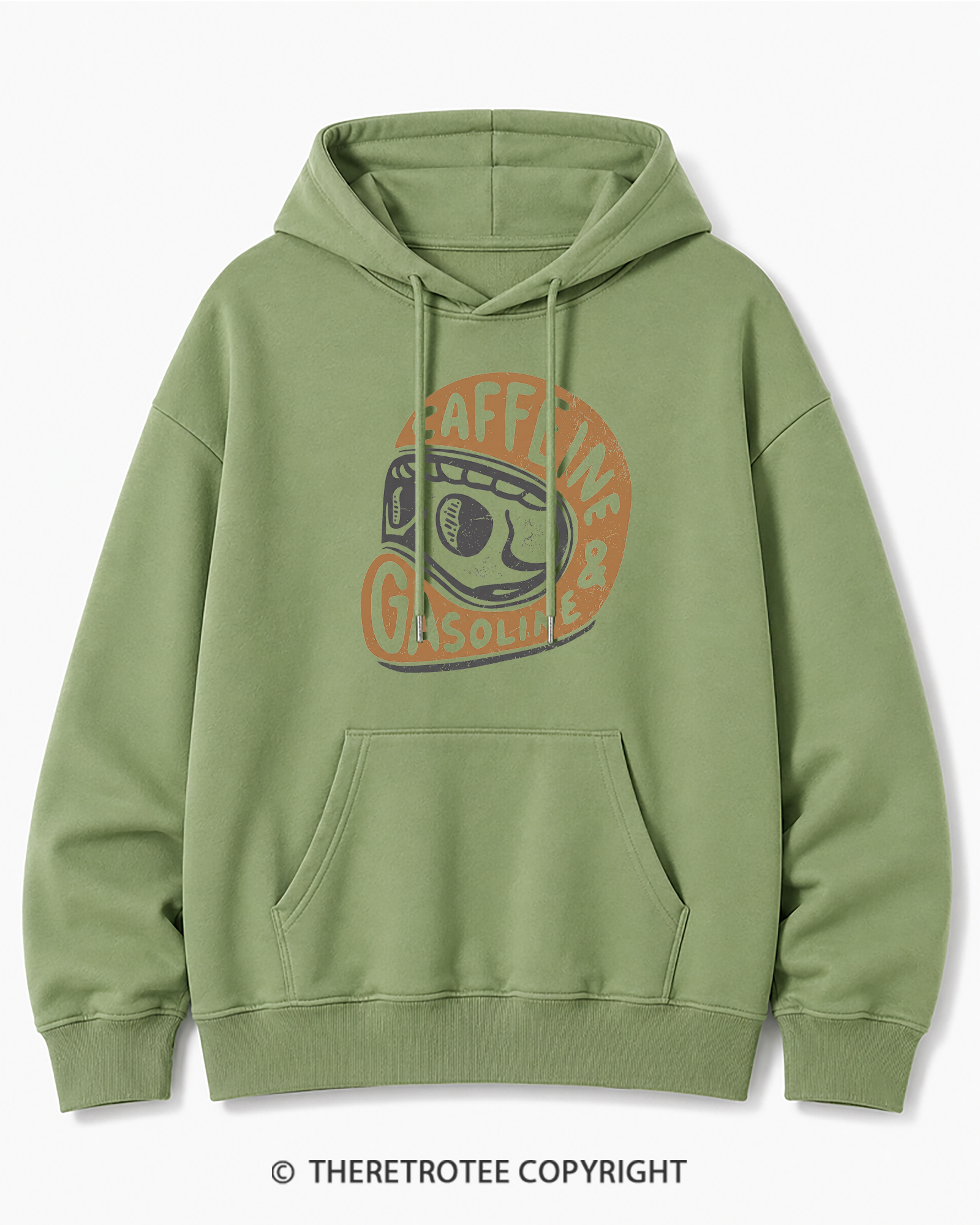 TheRetroTee Caffeine & Gasoline 1980s Cotton Hoodie