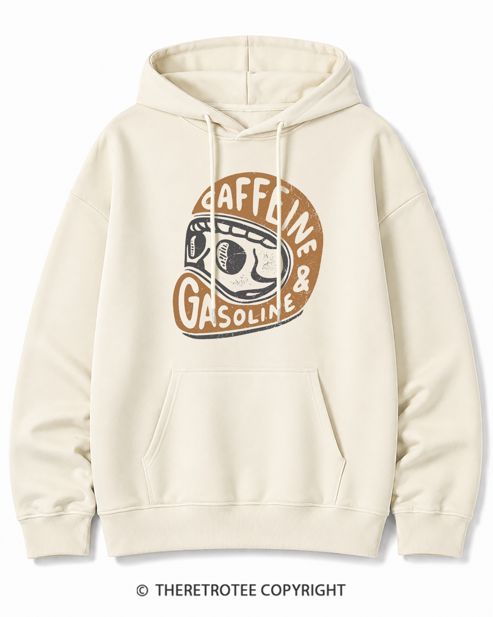 TheRetroTee Caffeine & Gasoline 1980s Cotton Hoodie