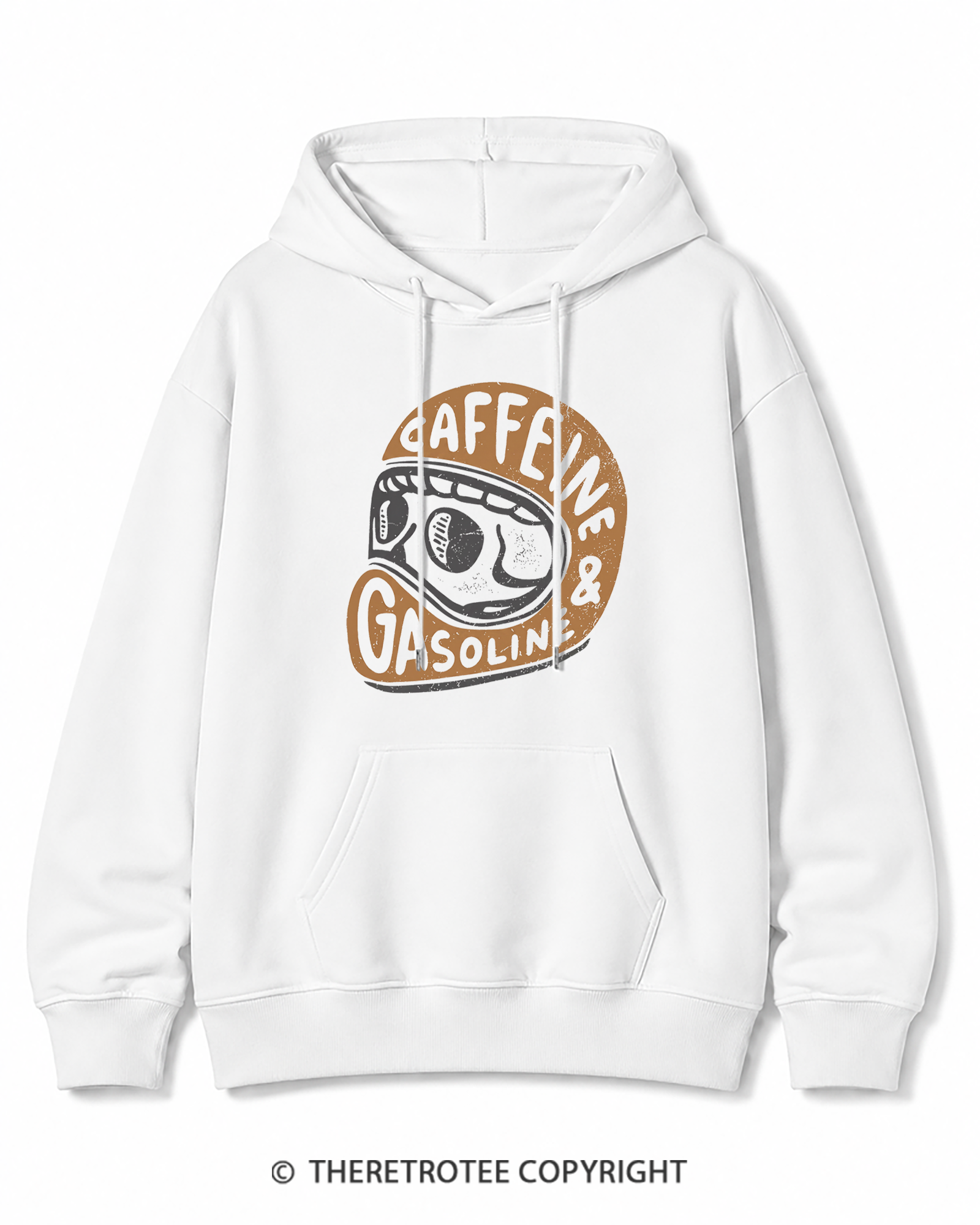 TheRetroTee Caffeine & Gasoline 1980s Cotton Hoodie