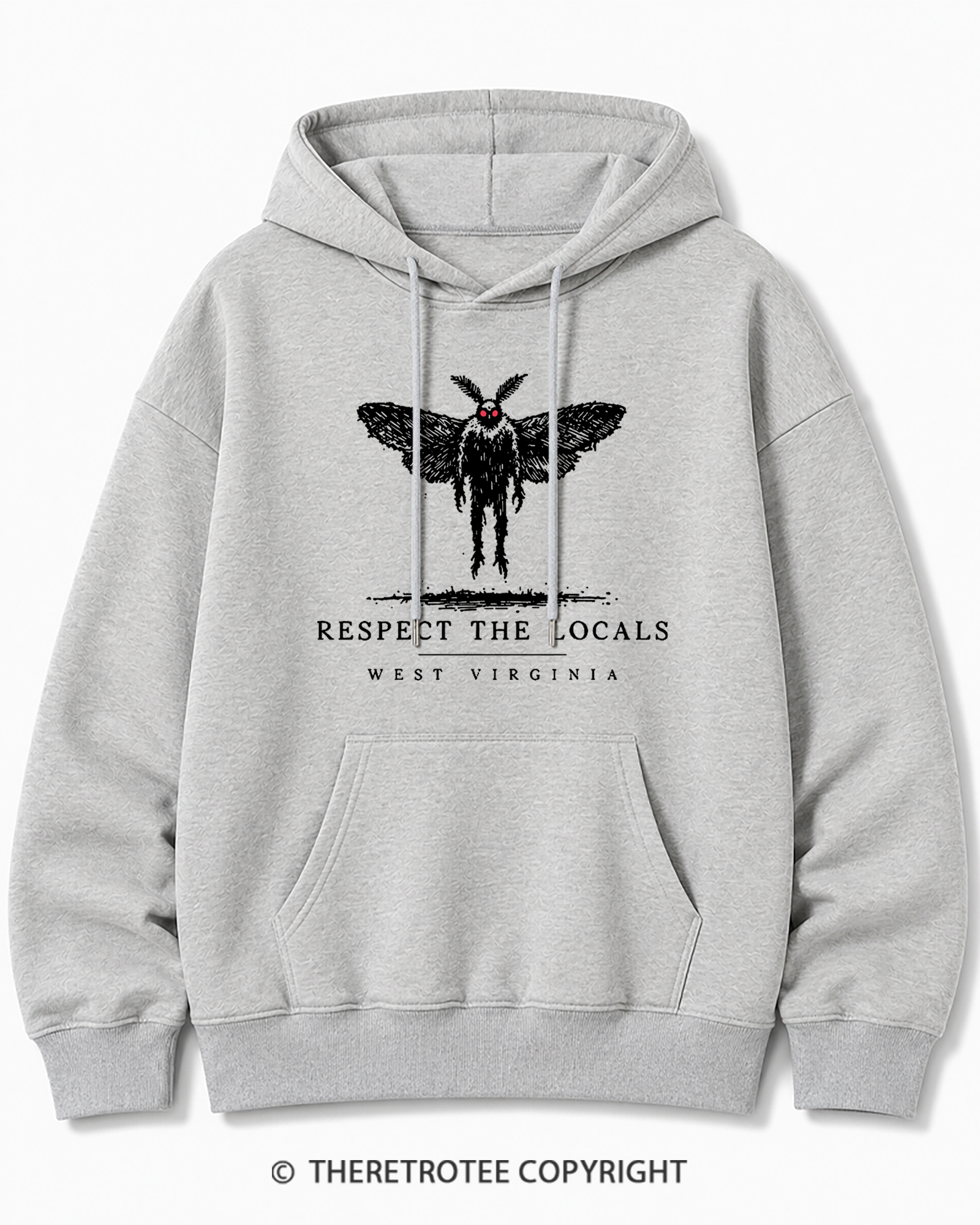 TheRetroTee West Virginia Mothman Cryptid Cotton Hoodie