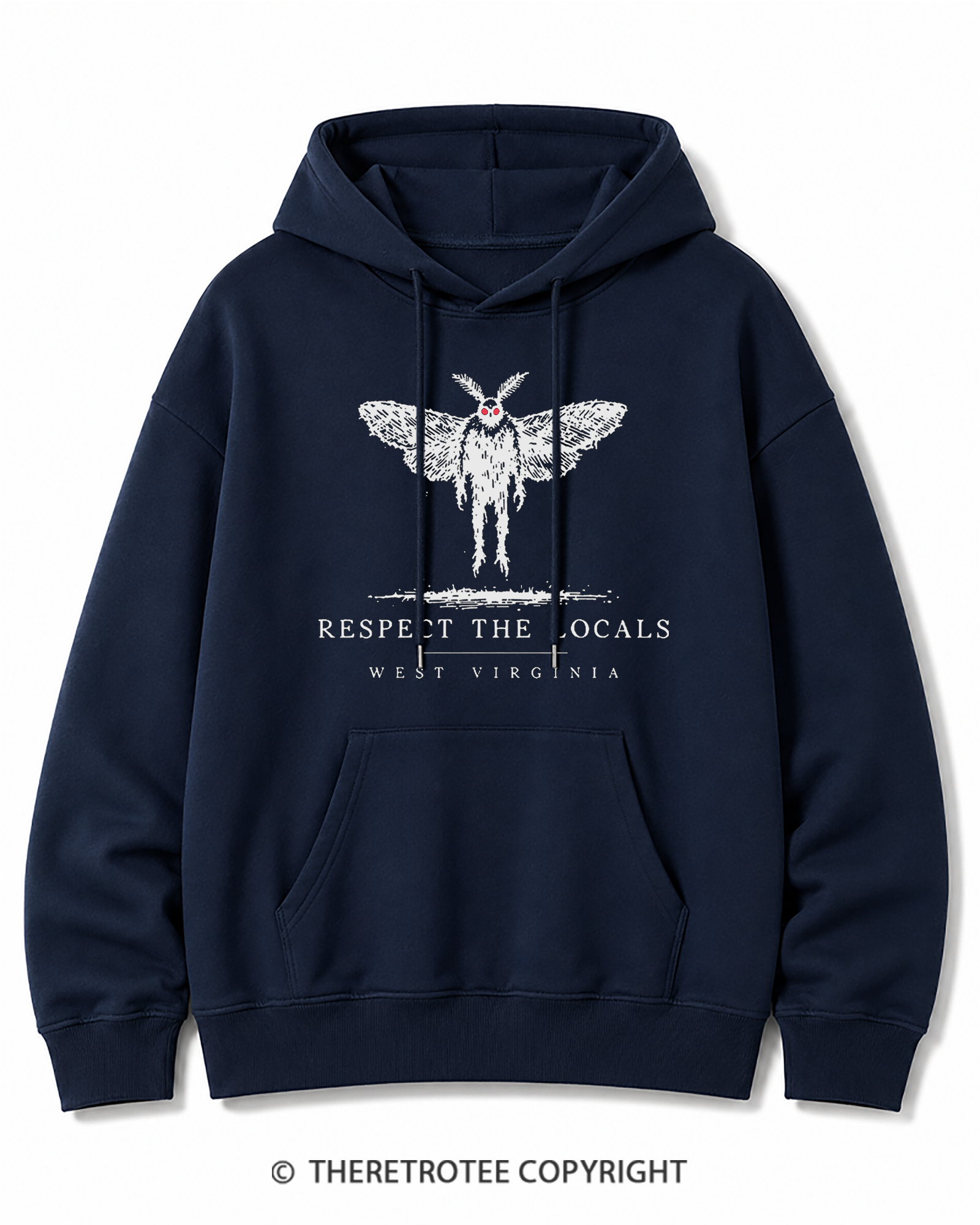 TheRetroTee West Virginia Mothman Cryptid Cotton Hoodie