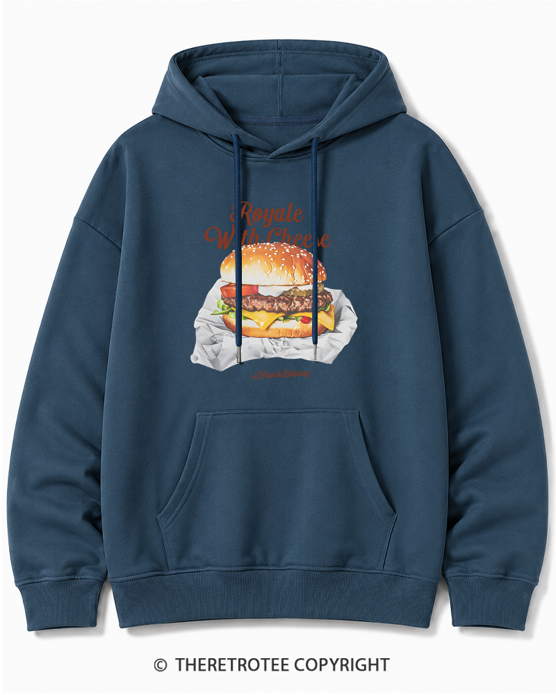 TheRetroTee Royale with Cheese 1990s Cotton Hoodie