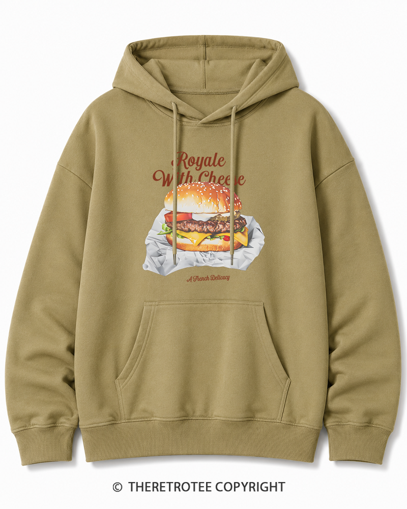 TheRetroTee Royale with Cheese 1990s Cotton Hoodie