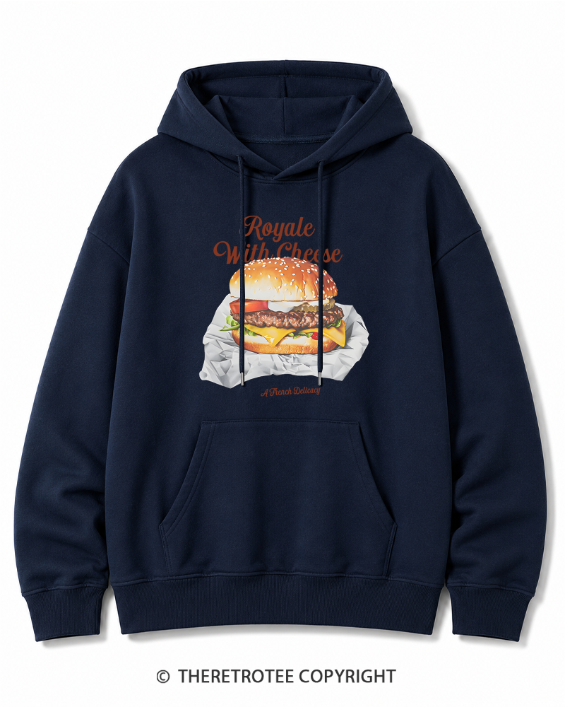 TheRetroTee Royale with Cheese 1990s Cotton Hoodie