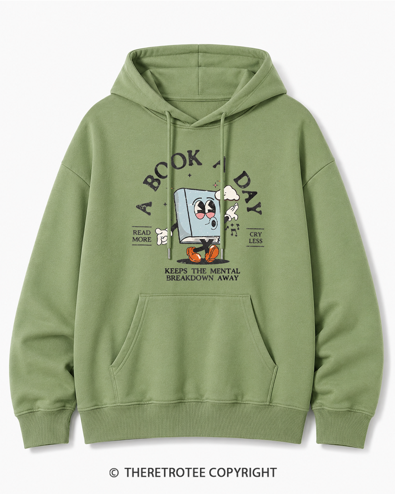 TheRetroTee A Book a Day Keeps The Mental Breakdown Away Cotton Hoodie
