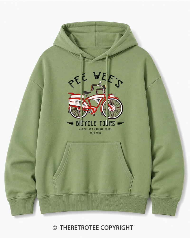 TheRetroTee Bicycle Tours Big Adventure 1980s Cotton Hoodie