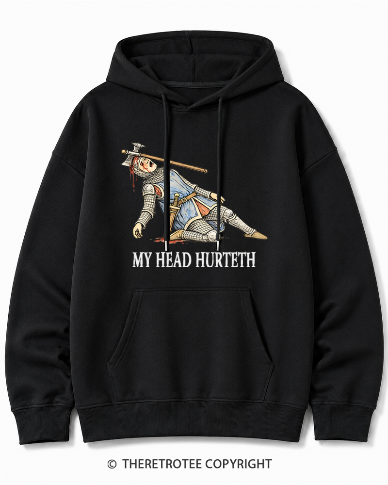 TheRetroTee My Head Hurteth Cotton Hoodie