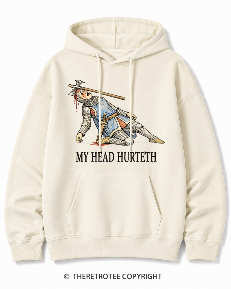 TheRetroTee My Head Hurteth Cotton Hoodie