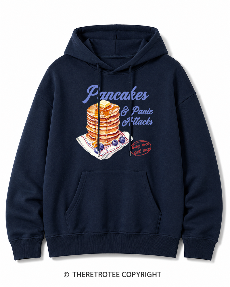 TheRetroTee Pancakes & Panic Attacks 1960s Cotton Hoodie